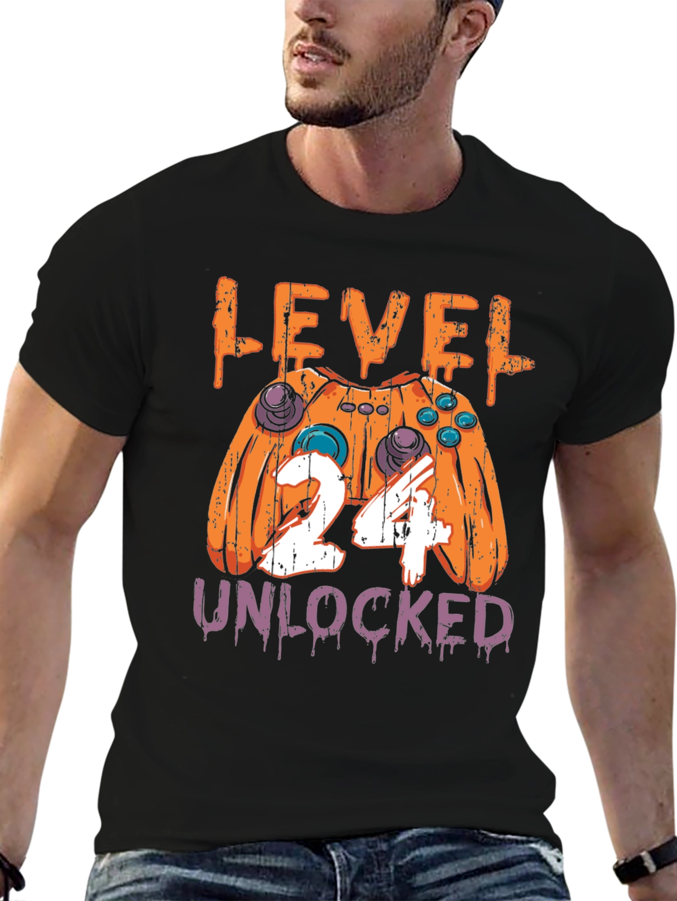 Level 24 Unlocked T-Shirt Gamer Birthday Gift