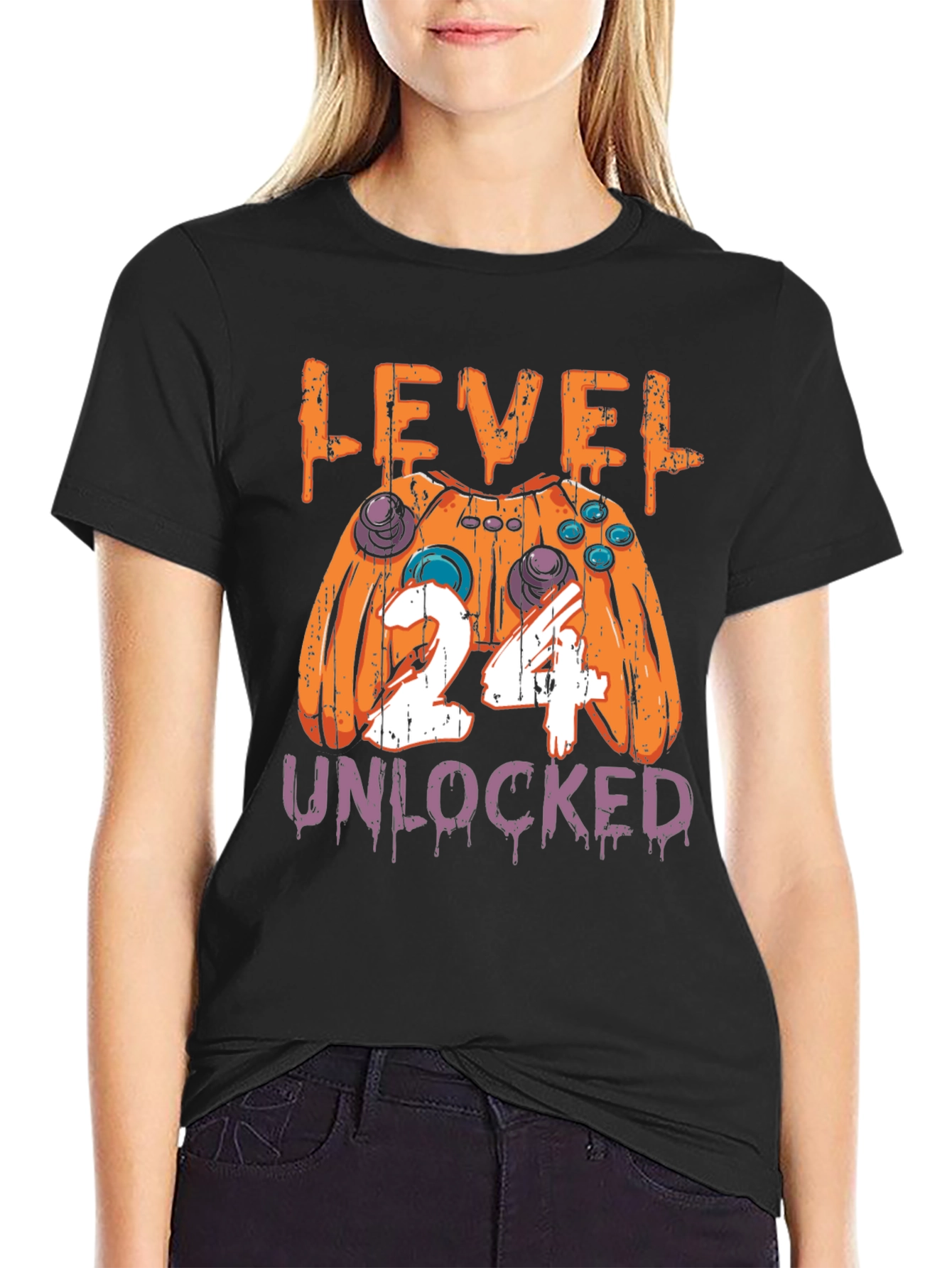 Level 24 Unlocked T-Shirt Gamer Birthday Gift