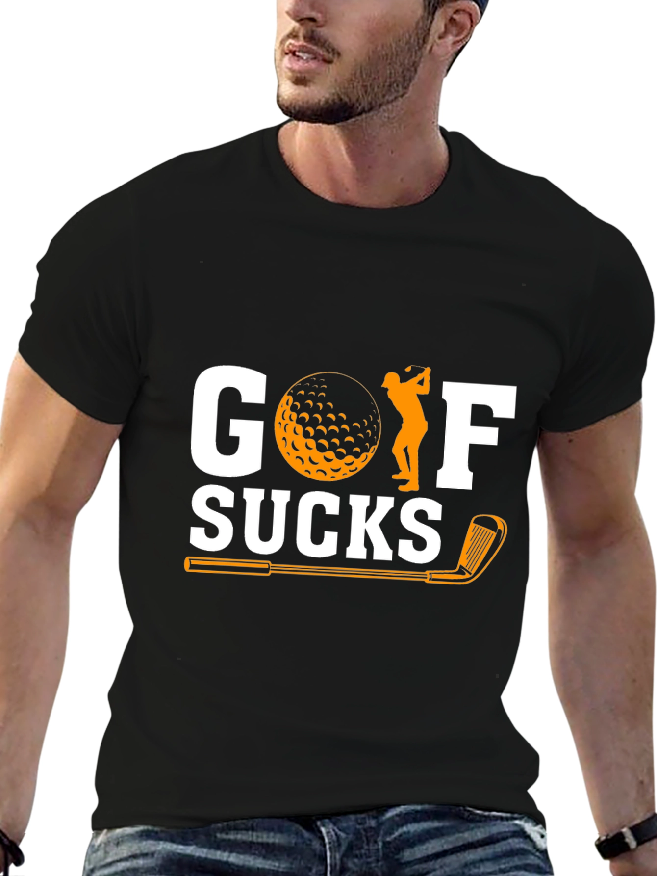 Golf Sucks Graphic T-Shirt - Humorous Golfer Tee