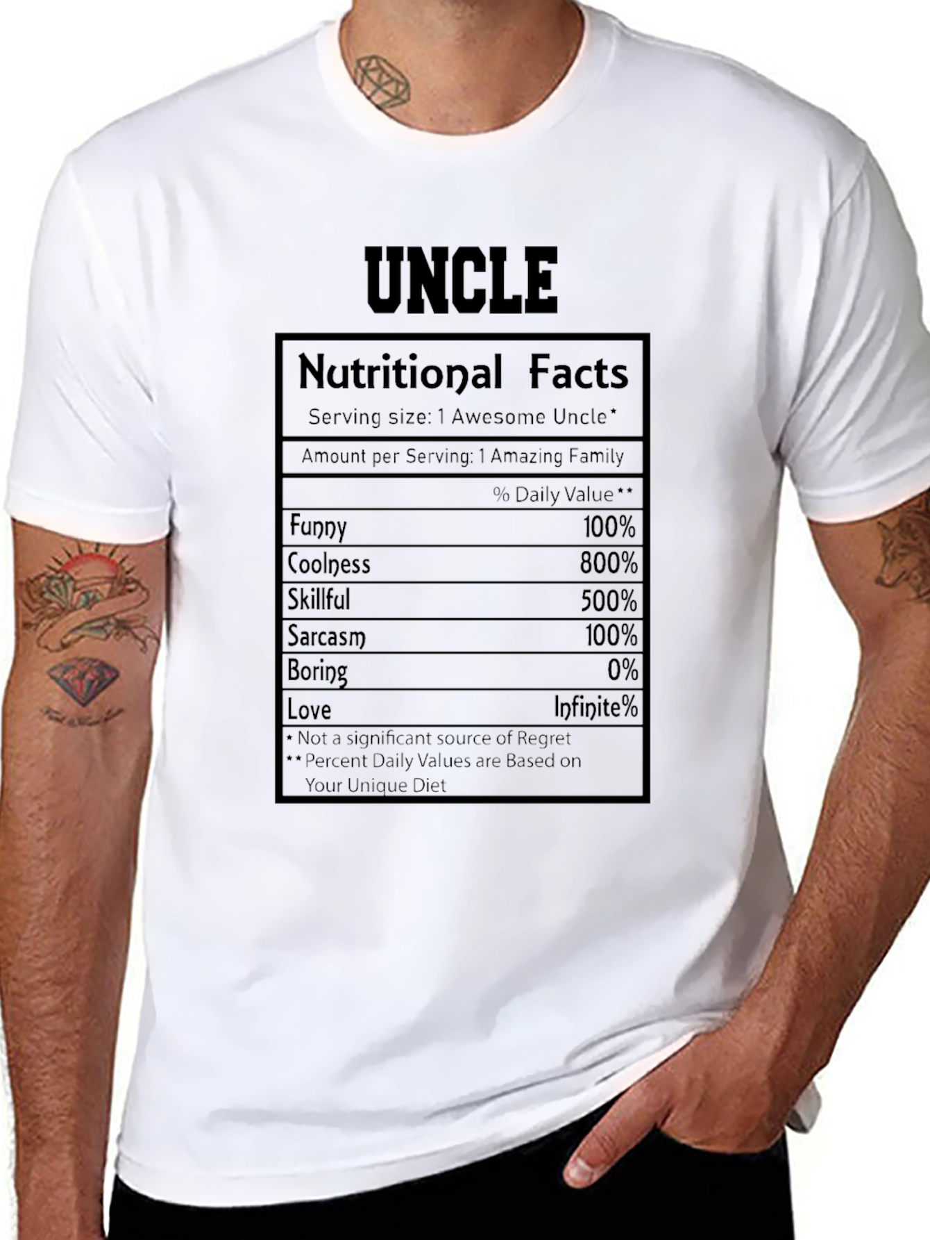 Awesome Uncle Nutritional Facts T-Shirt