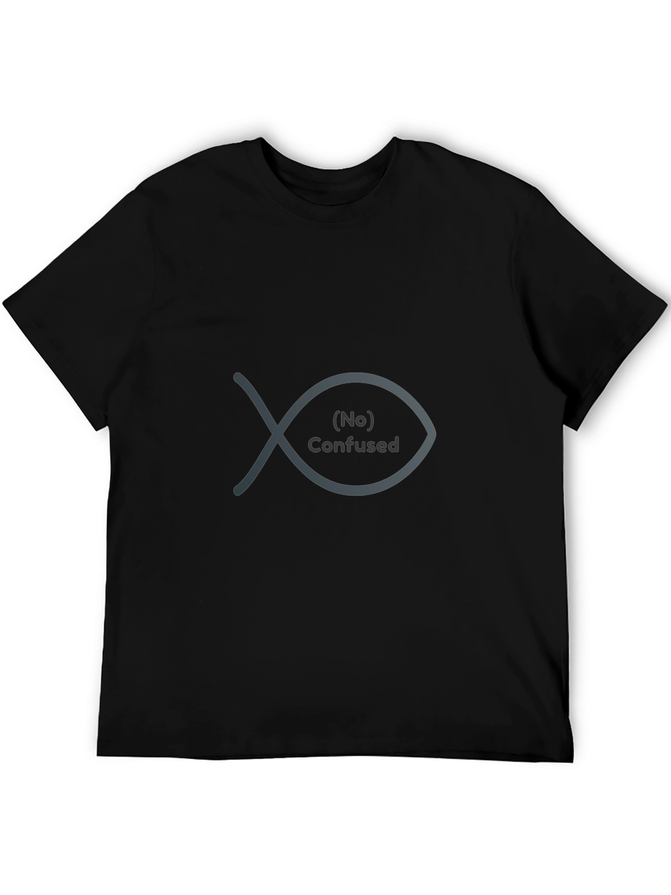 No Confused Fish Black T-Shirt