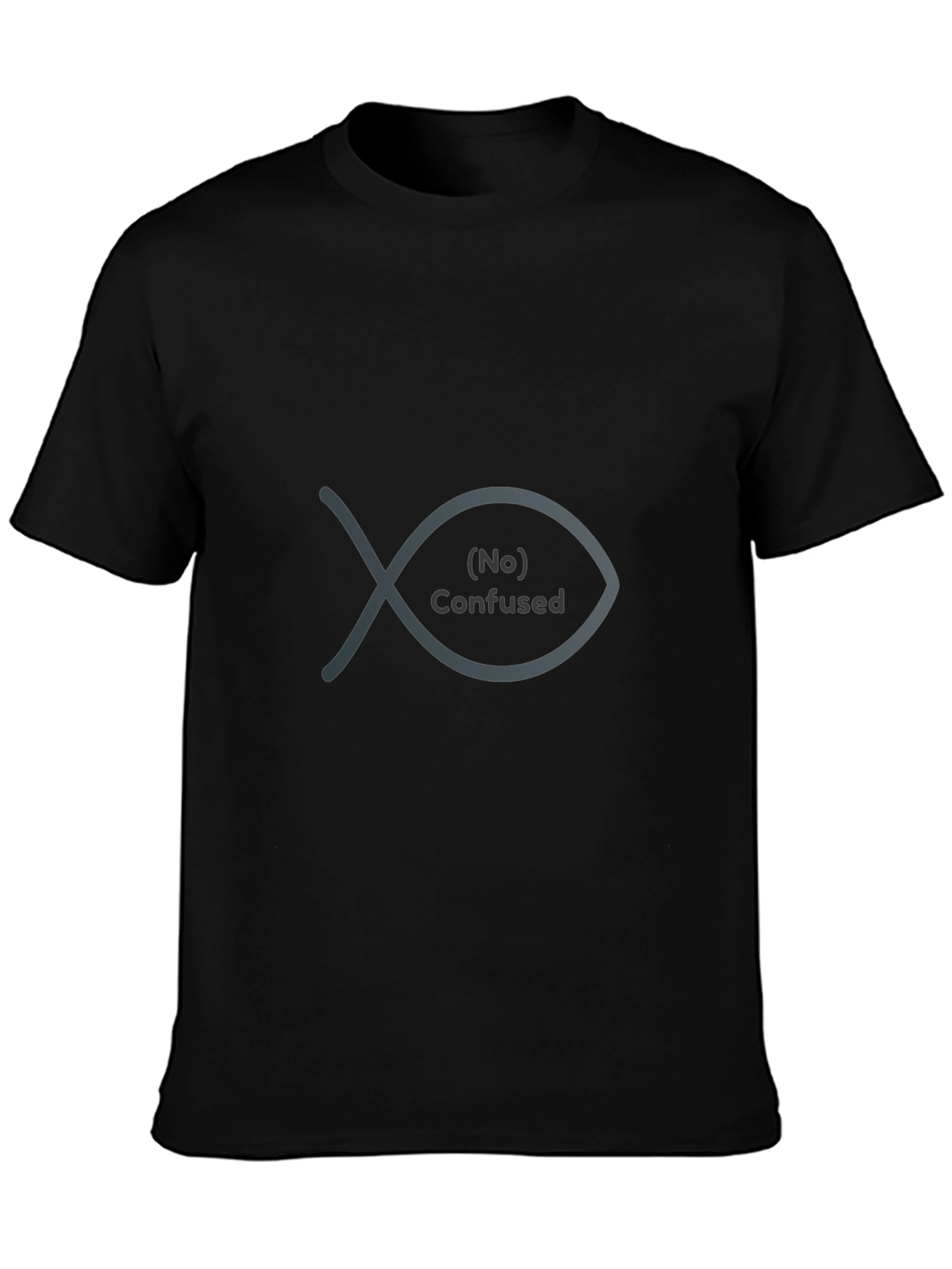 No Confused Fish Black T-Shirt