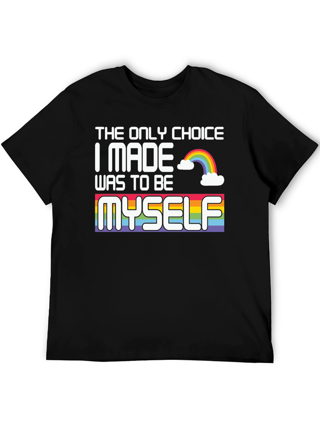 Be Myself Pride T-Shirt Rainbow Graphic Tee