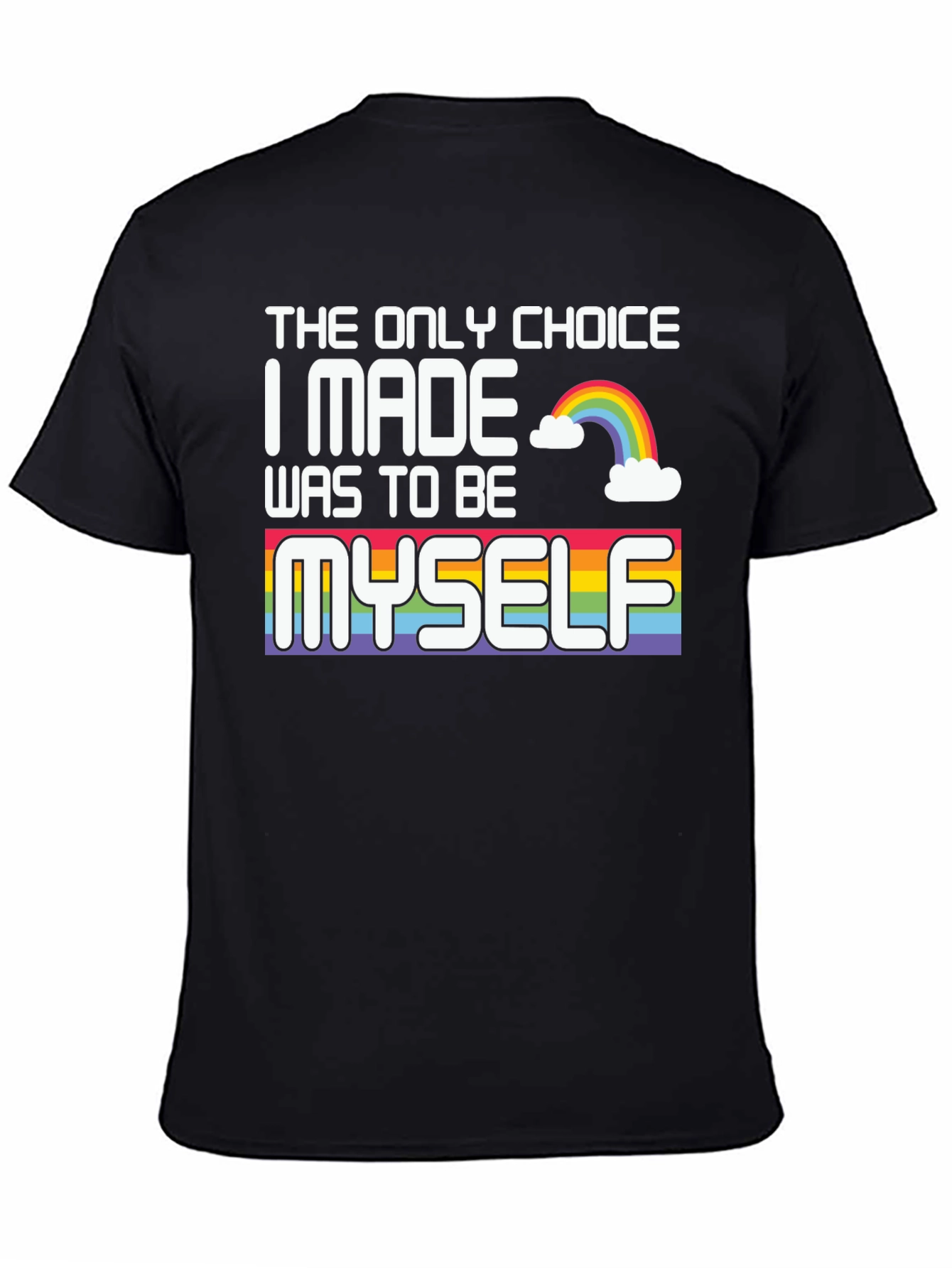 Be Myself Pride T-Shirt Rainbow Graphic Tee