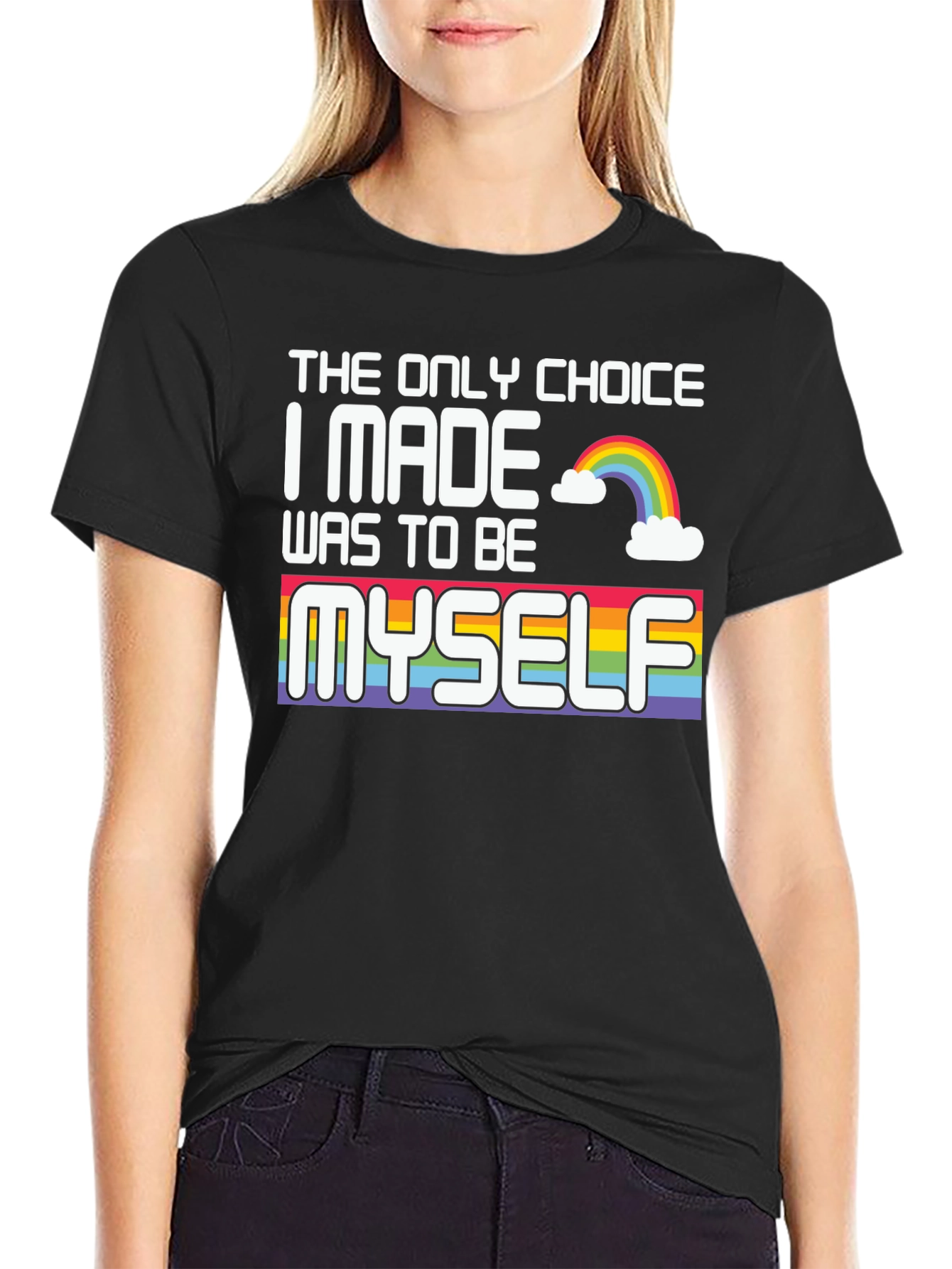 Be Myself Pride T-Shirt Rainbow Graphic Tee