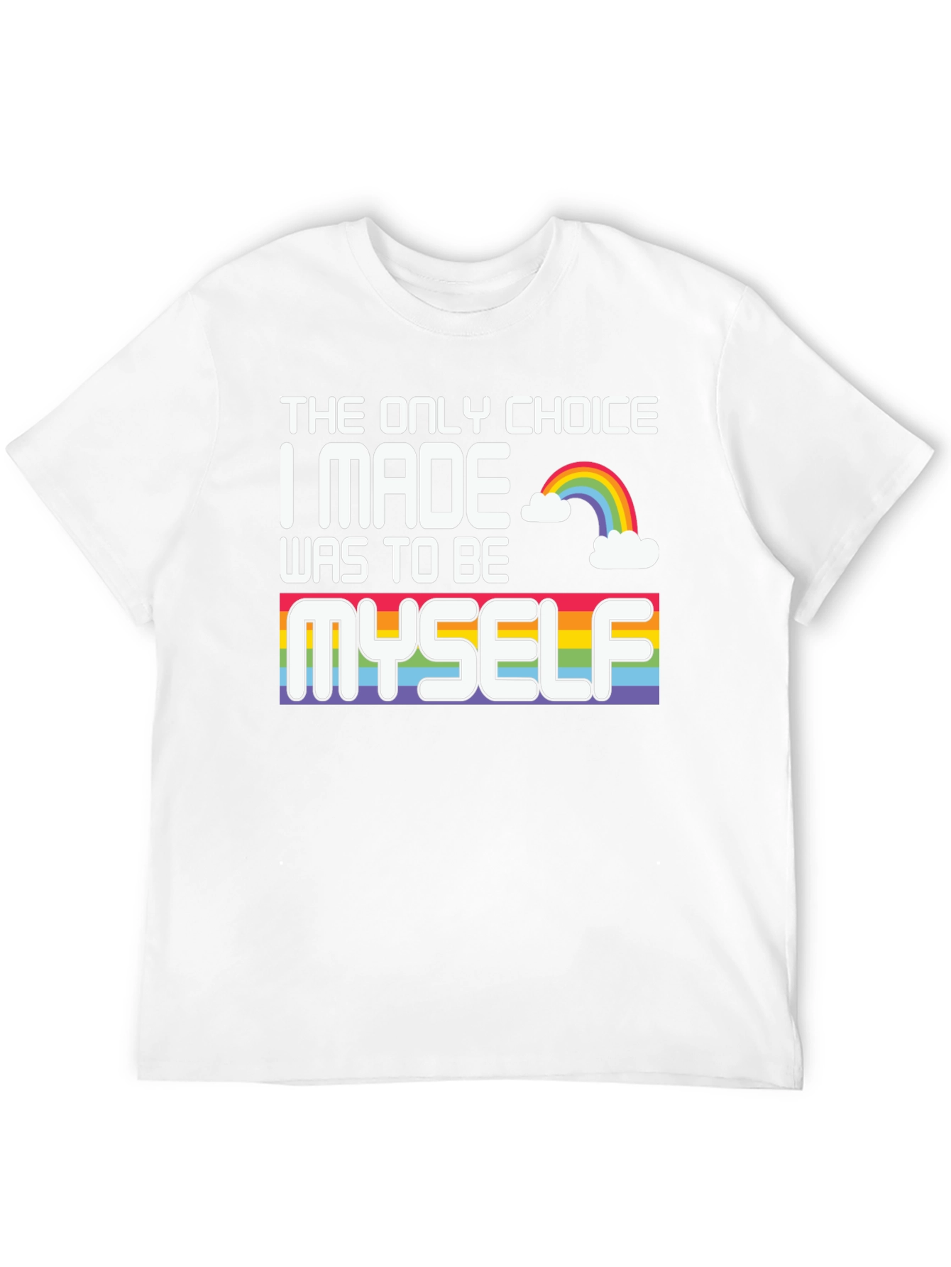 Be Myself Pride T-Shirt Rainbow Graphic Tee