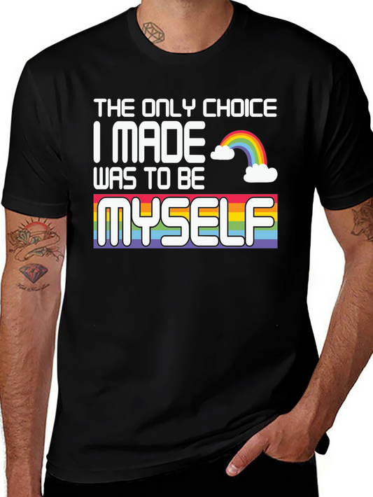 Be Myself Pride T-Shirt Rainbow Graphic Tee