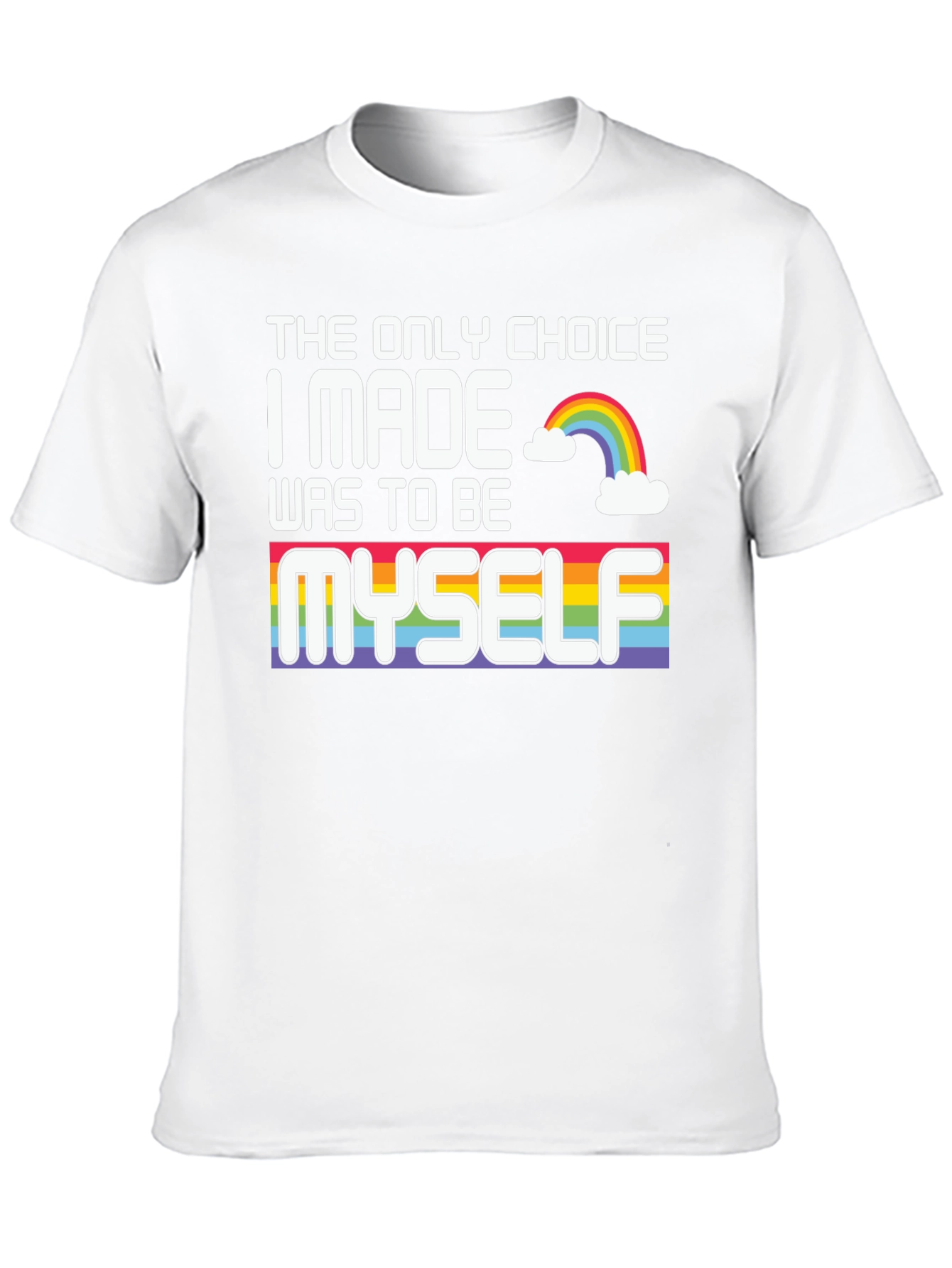 Be Myself Pride T-Shirt Rainbow Graphic Tee