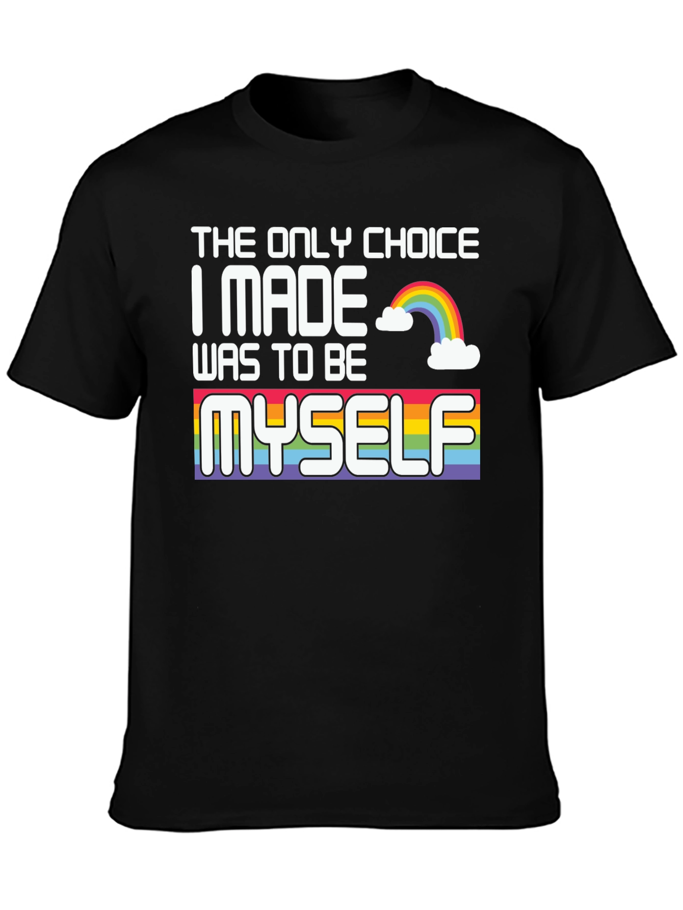 Be Myself Pride T-Shirt Rainbow Graphic Tee