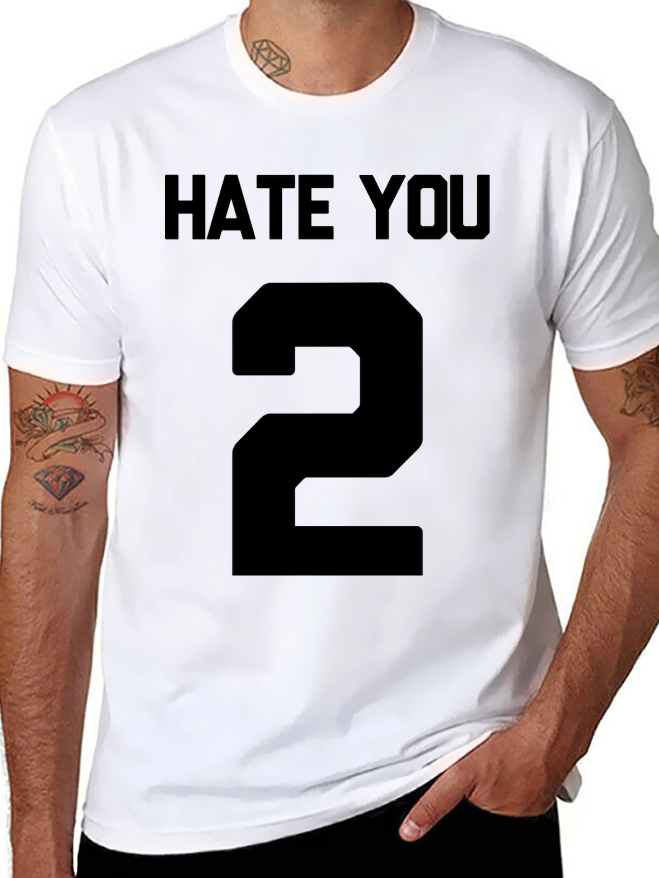 Hate You Number 2 Graphic Tee - Black