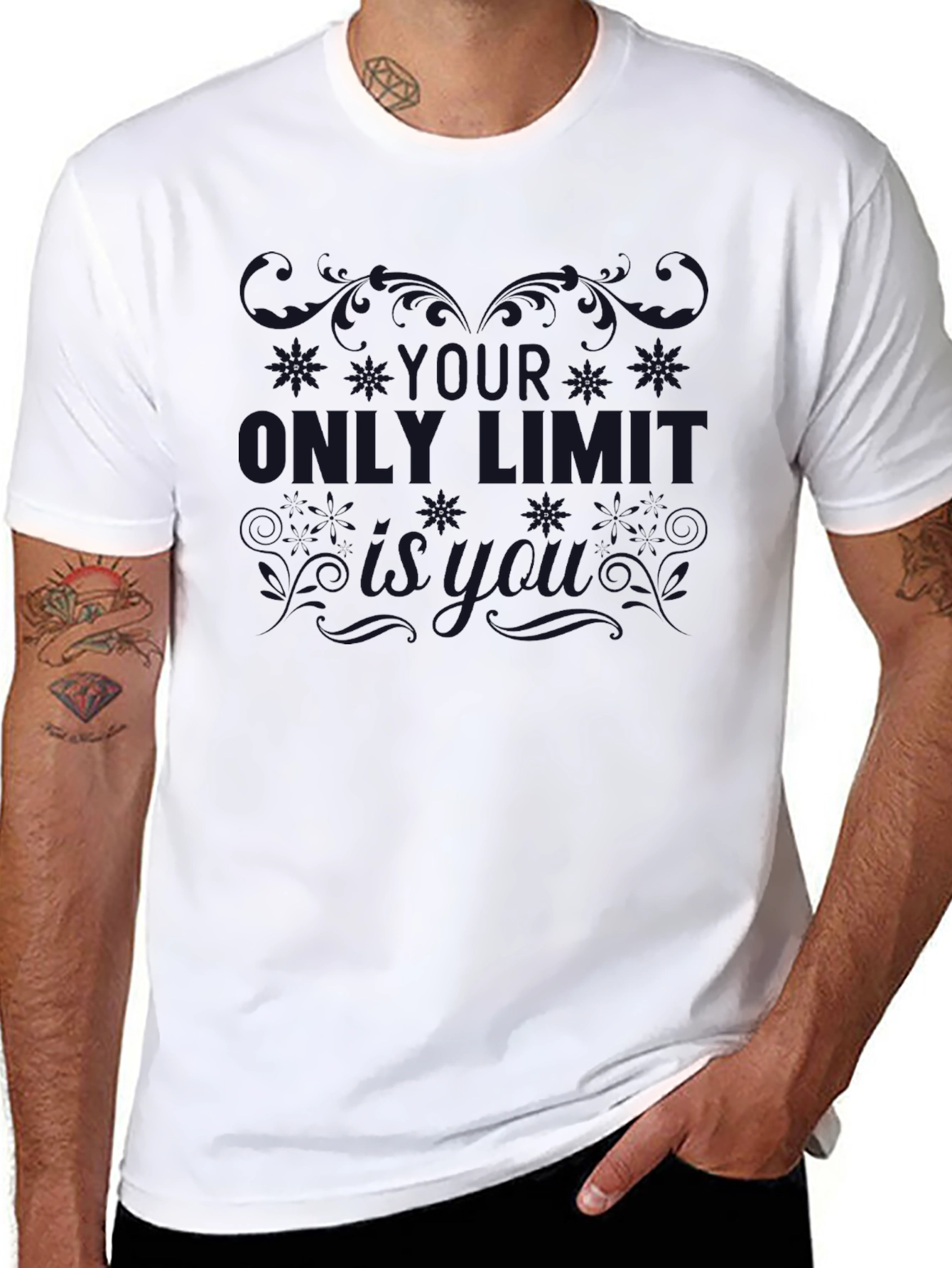 Black T-Shirt: The Only Limit Is You Graphic Tee