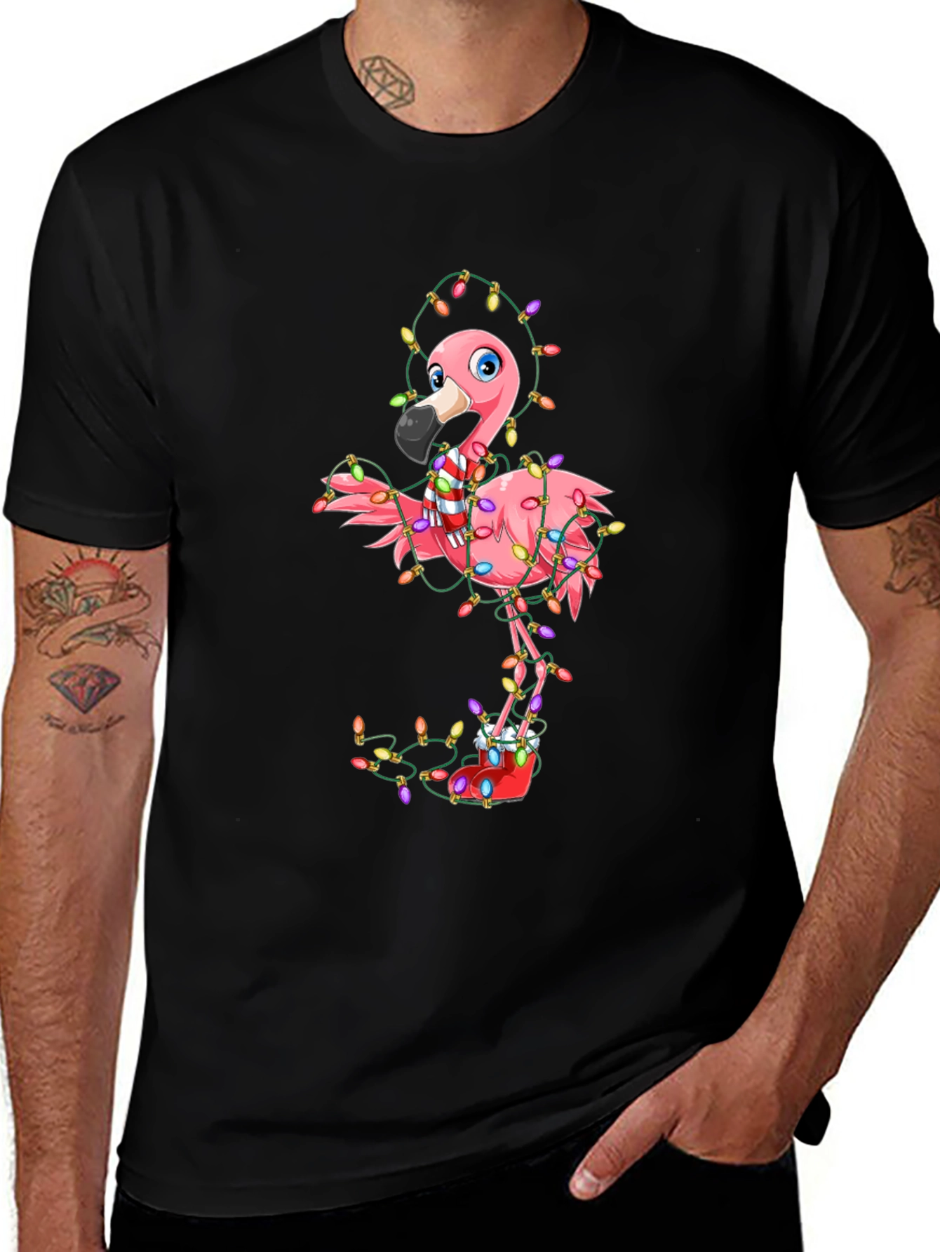 Festive Flamingo Christmas T-Shirt - Holiday Cheer!