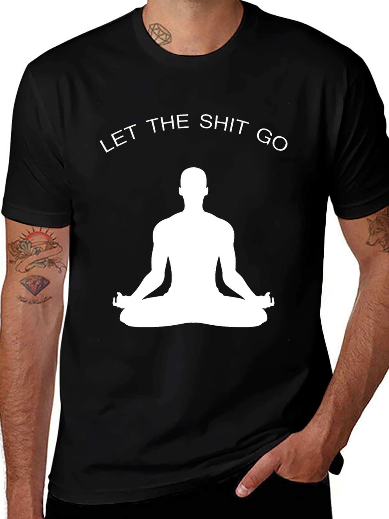 Funny Yoga Meditation T-Shirt: Let The Shit Go Tee