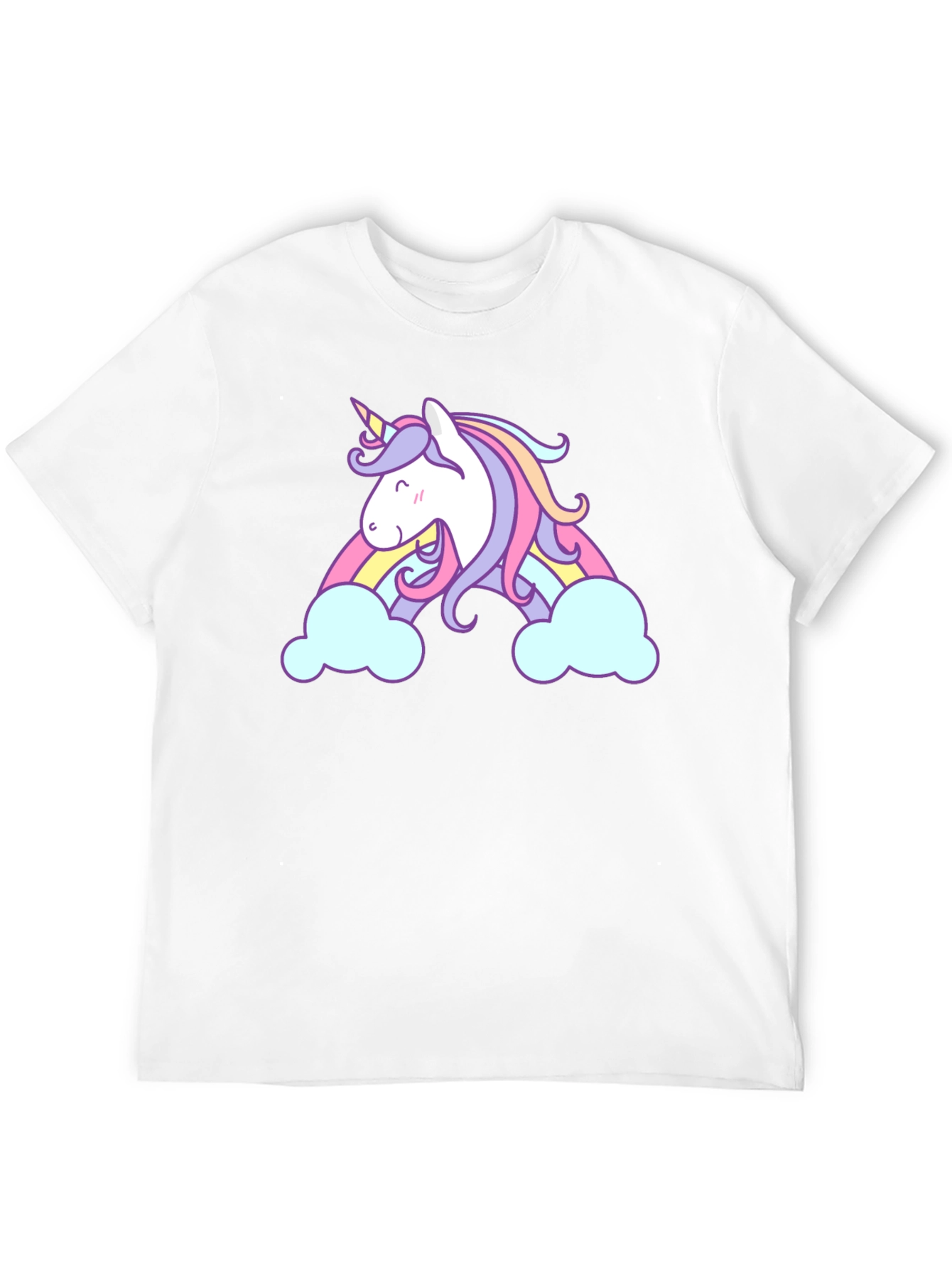 Unicorn Rainbow Graphic Black T-Shirt
