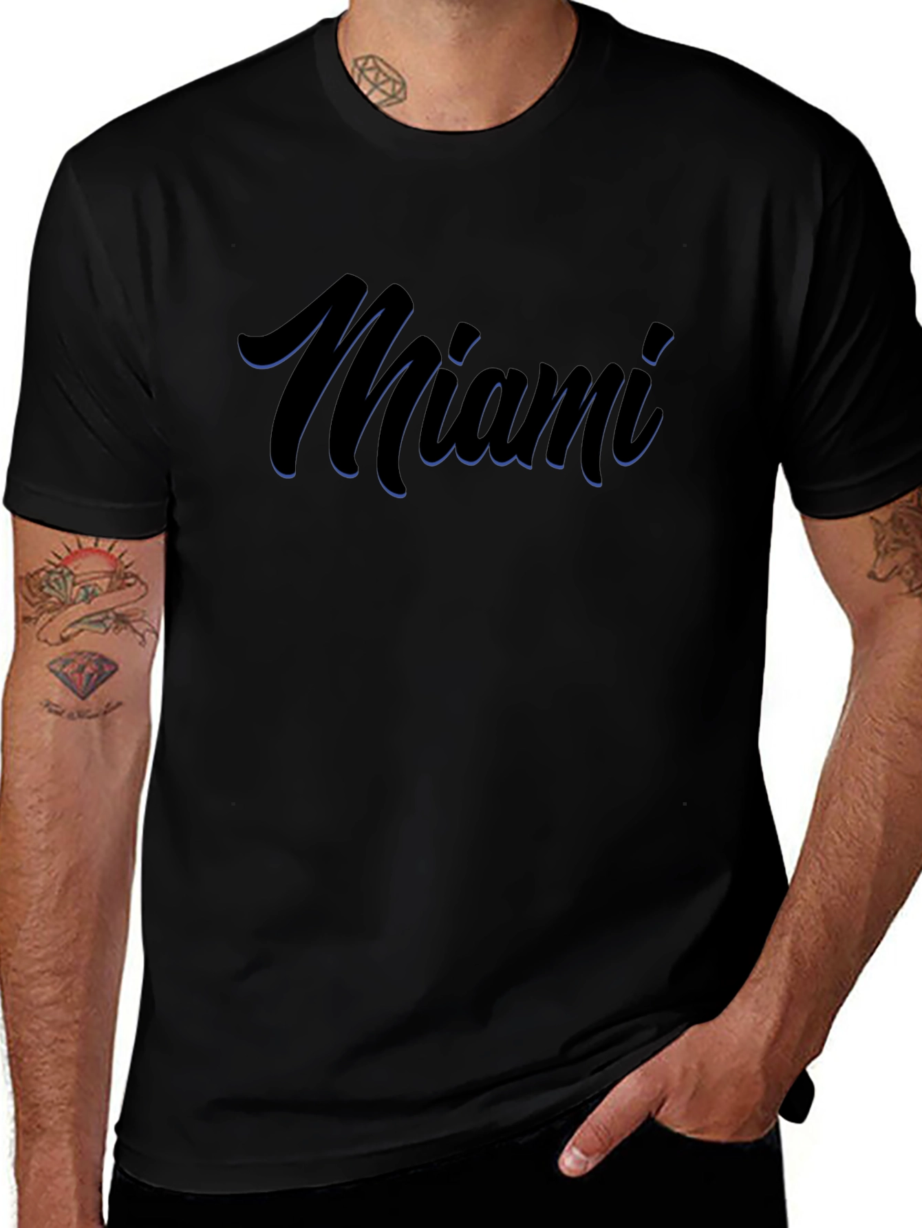 Miami Graphic Tee - Stylish Black T-Shirt