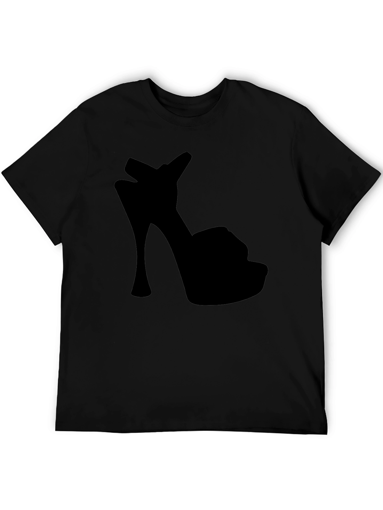 Stylish Heel Graphic Tee - Black
