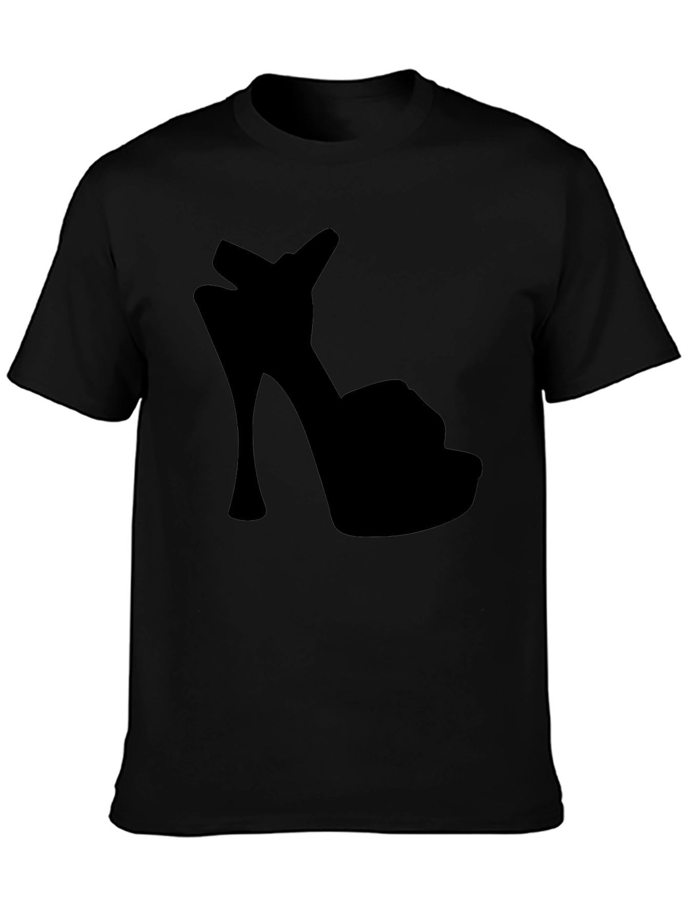 Stylish Heel Graphic Tee - Black