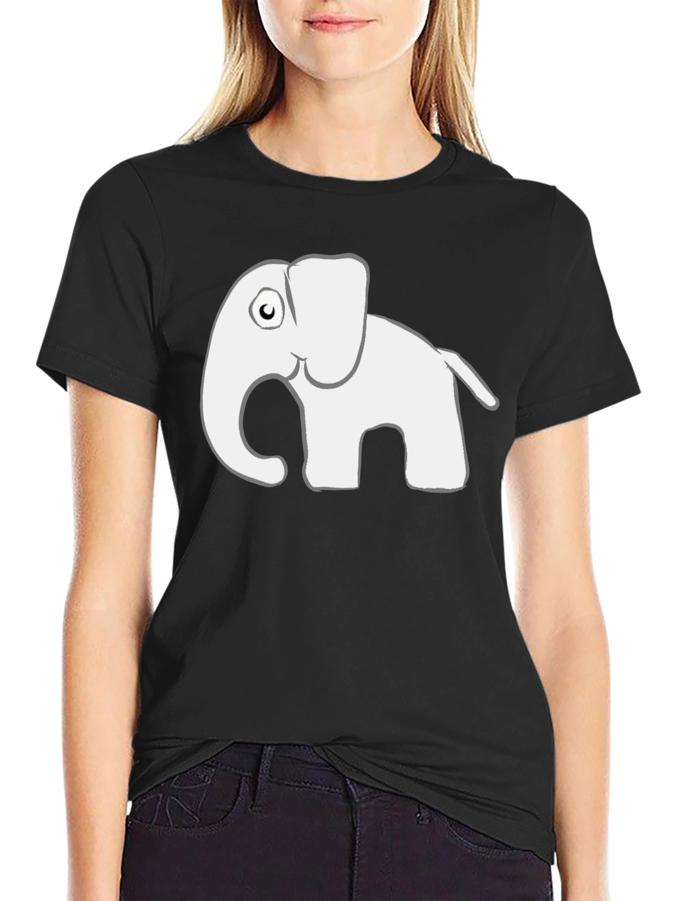Elephant Graphic Black T-Shirt - Mens