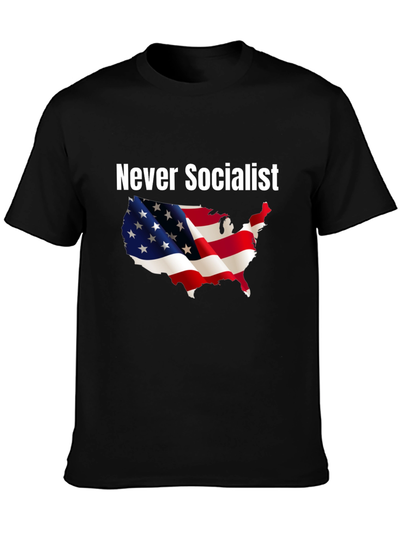 Never Socialist Patriotic T-Shirt