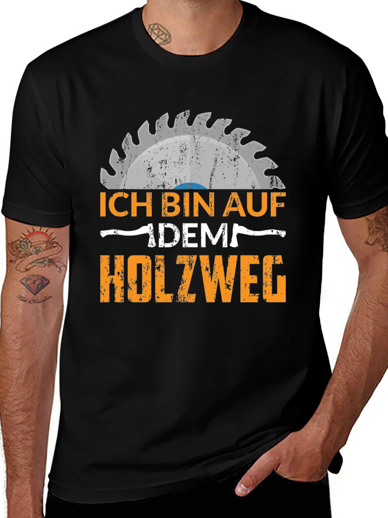 Ich Bin Auf Dem Holzweg Black T-Shirt