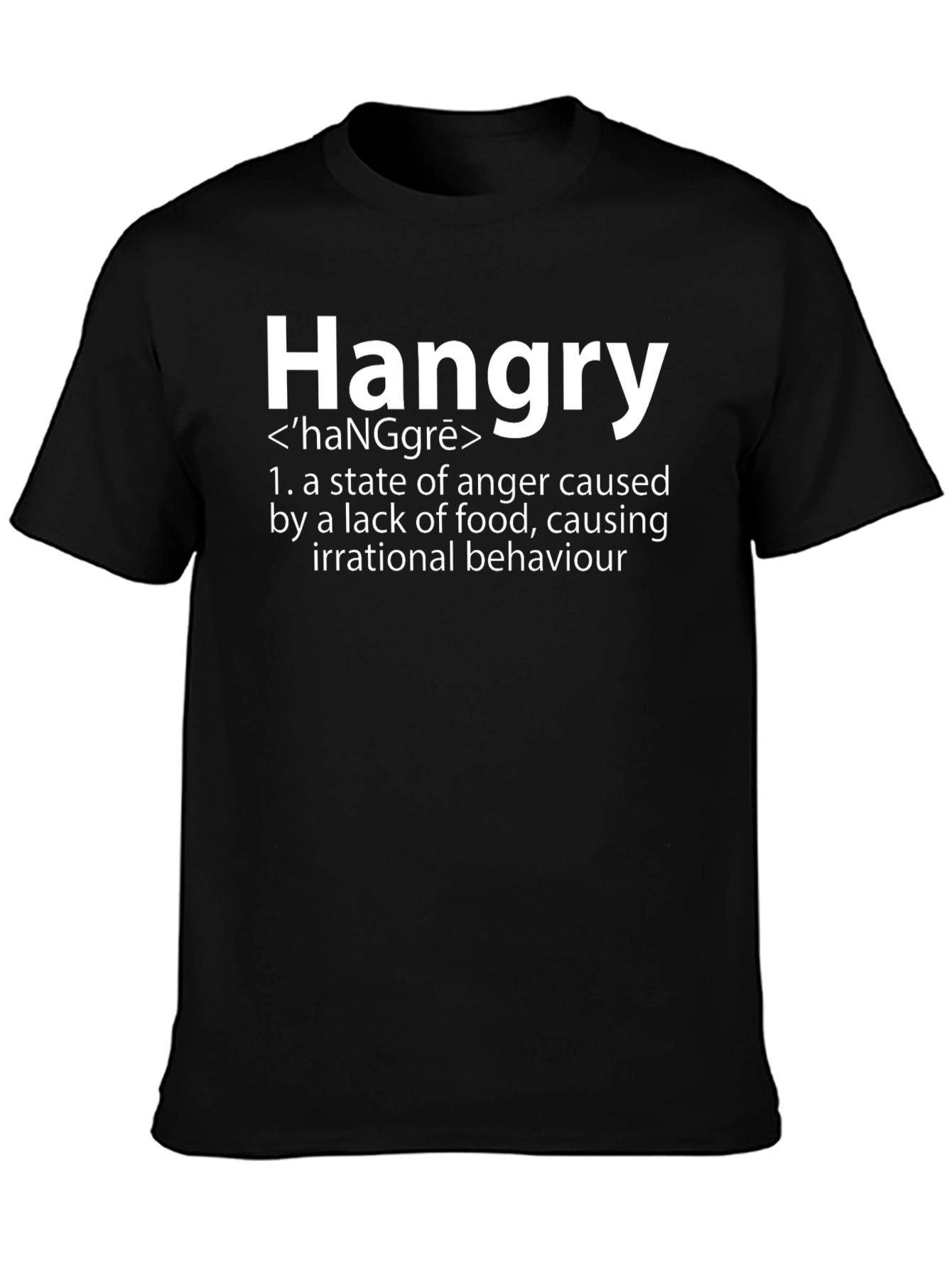 Hangry Definition T-Shirt - Black Cotton Blend