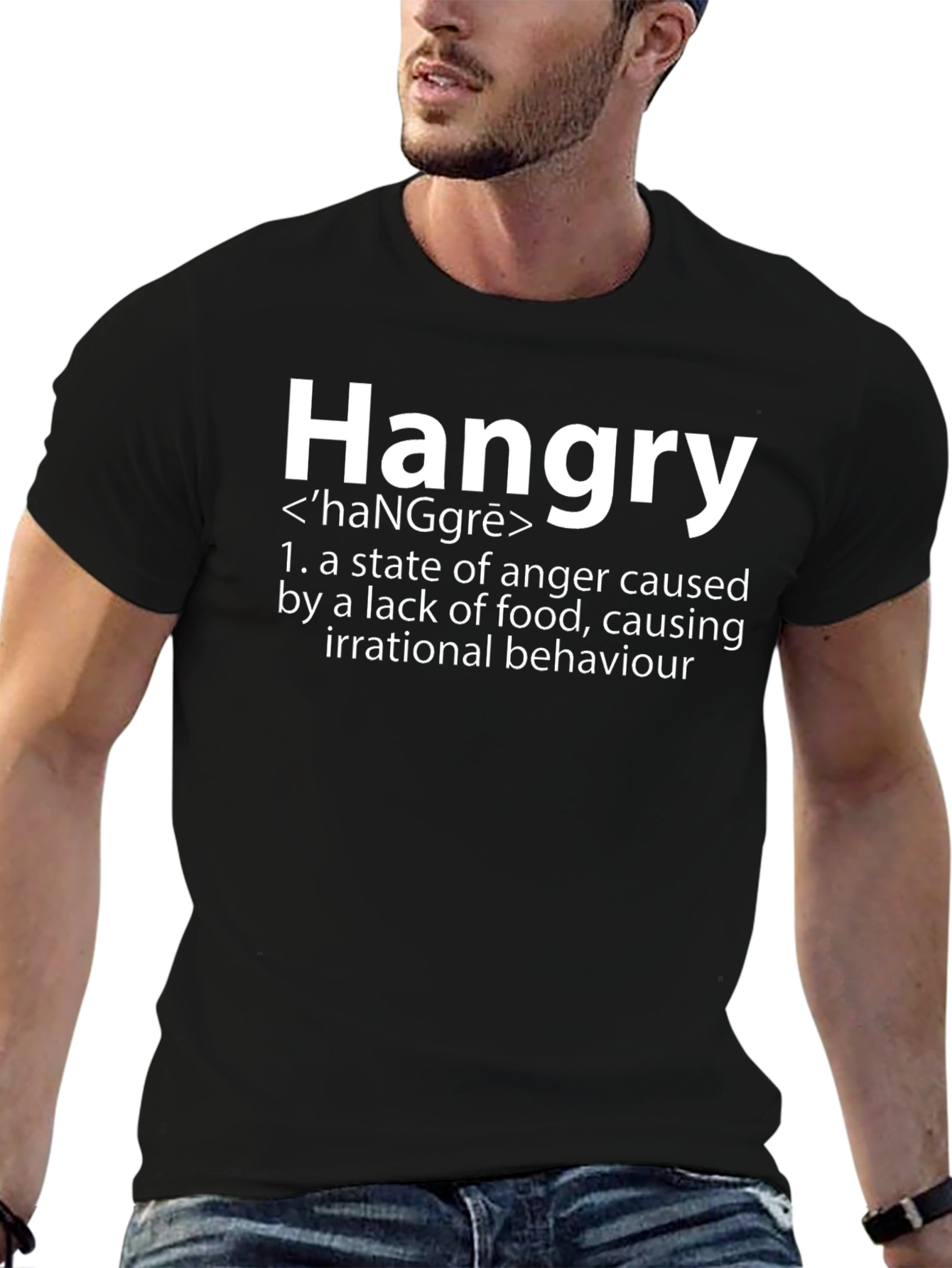 Hangry Definition T-Shirt - Black Cotton Blend
