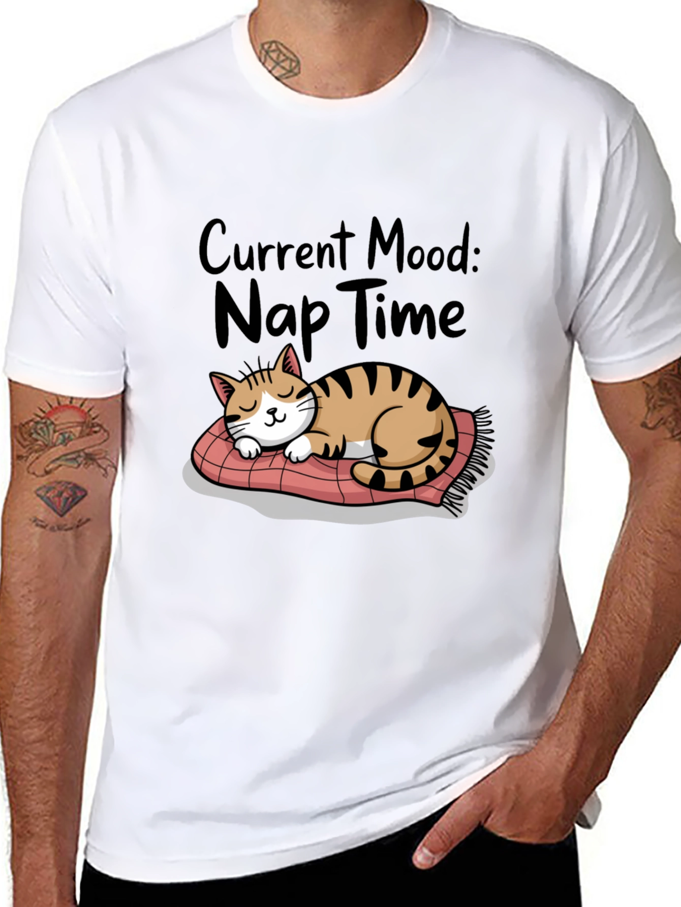Nap Time Cat T-Shirt - Current Mood Graphic Tee