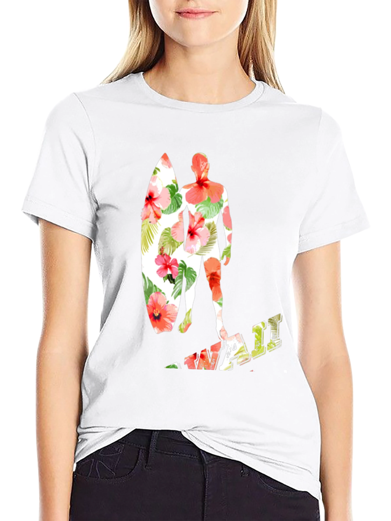 Floral Surfer Graphic Tee - Island Vibes