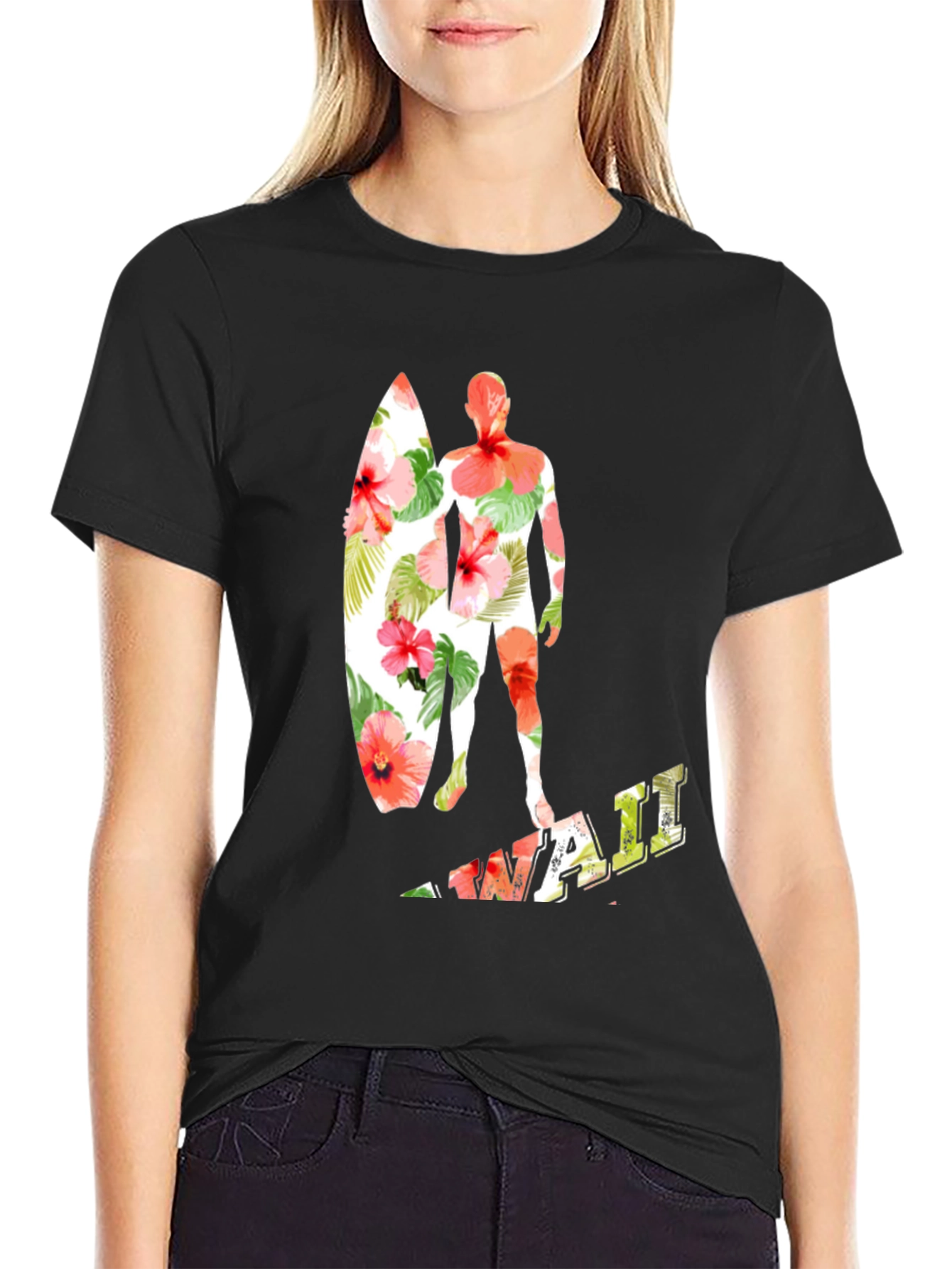 Floral Surfer Graphic Tee - Island Vibes