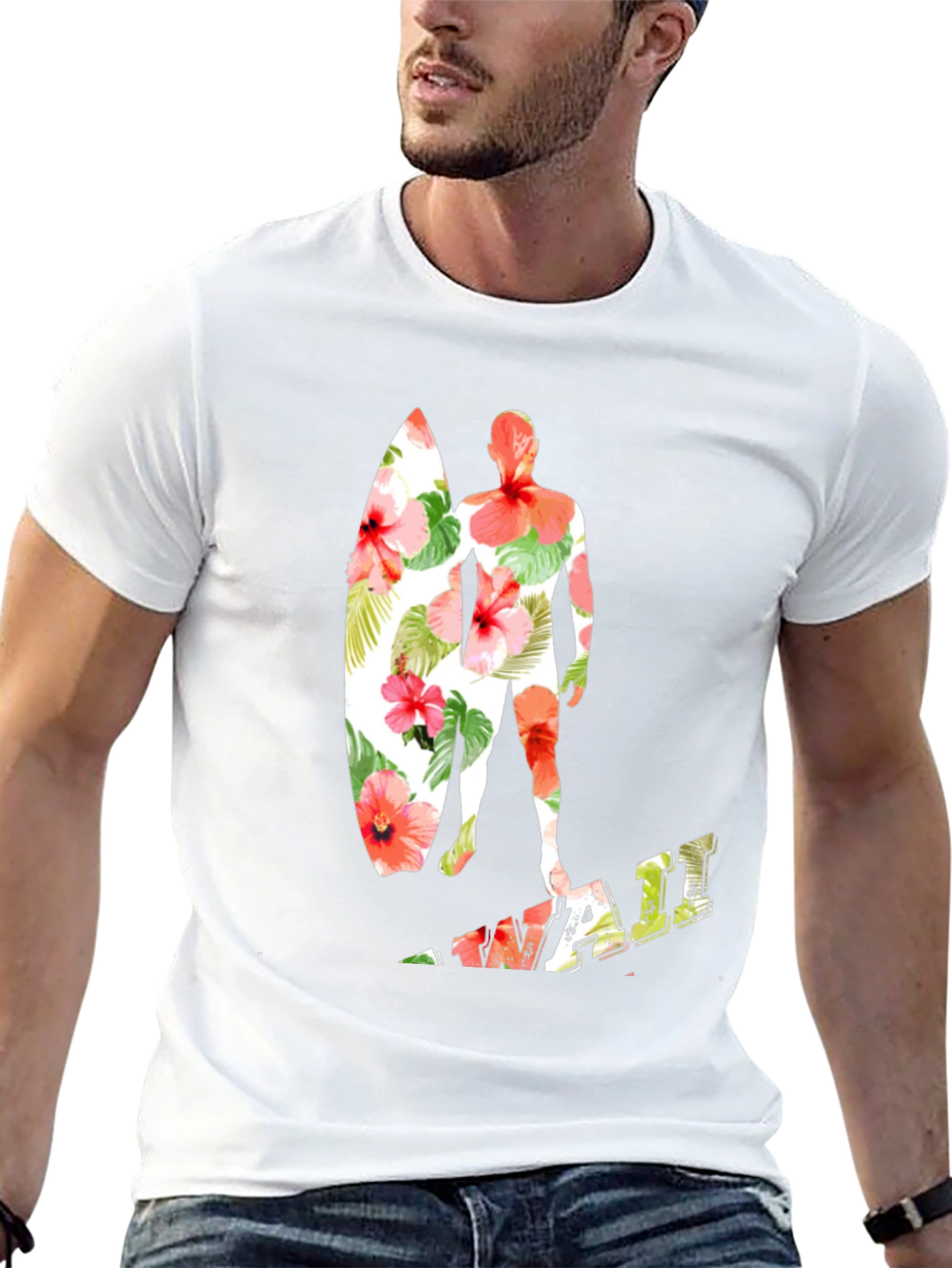 Floral Surfer Graphic Tee - Island Vibes
