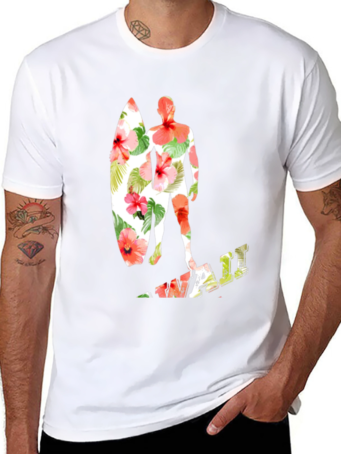 Floral Surfer Graphic Tee - Island Vibes