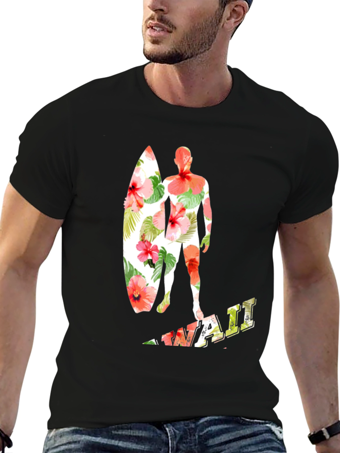 Floral Surfer Graphic Tee - Island Vibes