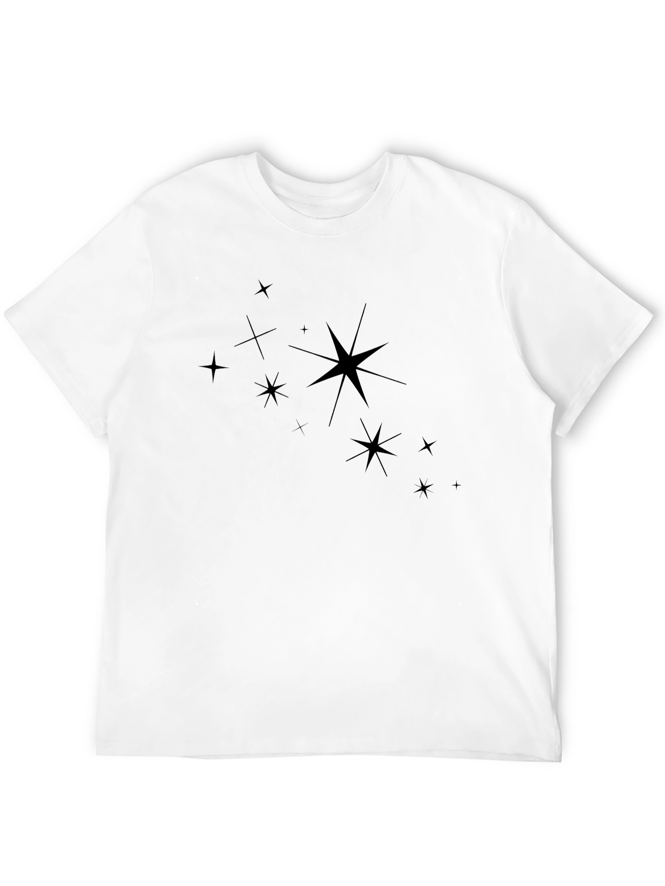 Stylish Black Graphic Tee - Star Design
