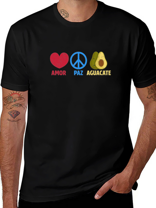 Amor Paz Aguacate T-Shirt - Love Peace Avocado Tee