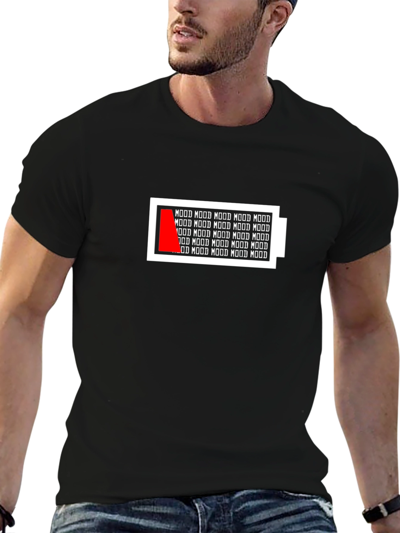 Mood Battery Level T-Shirt - Black