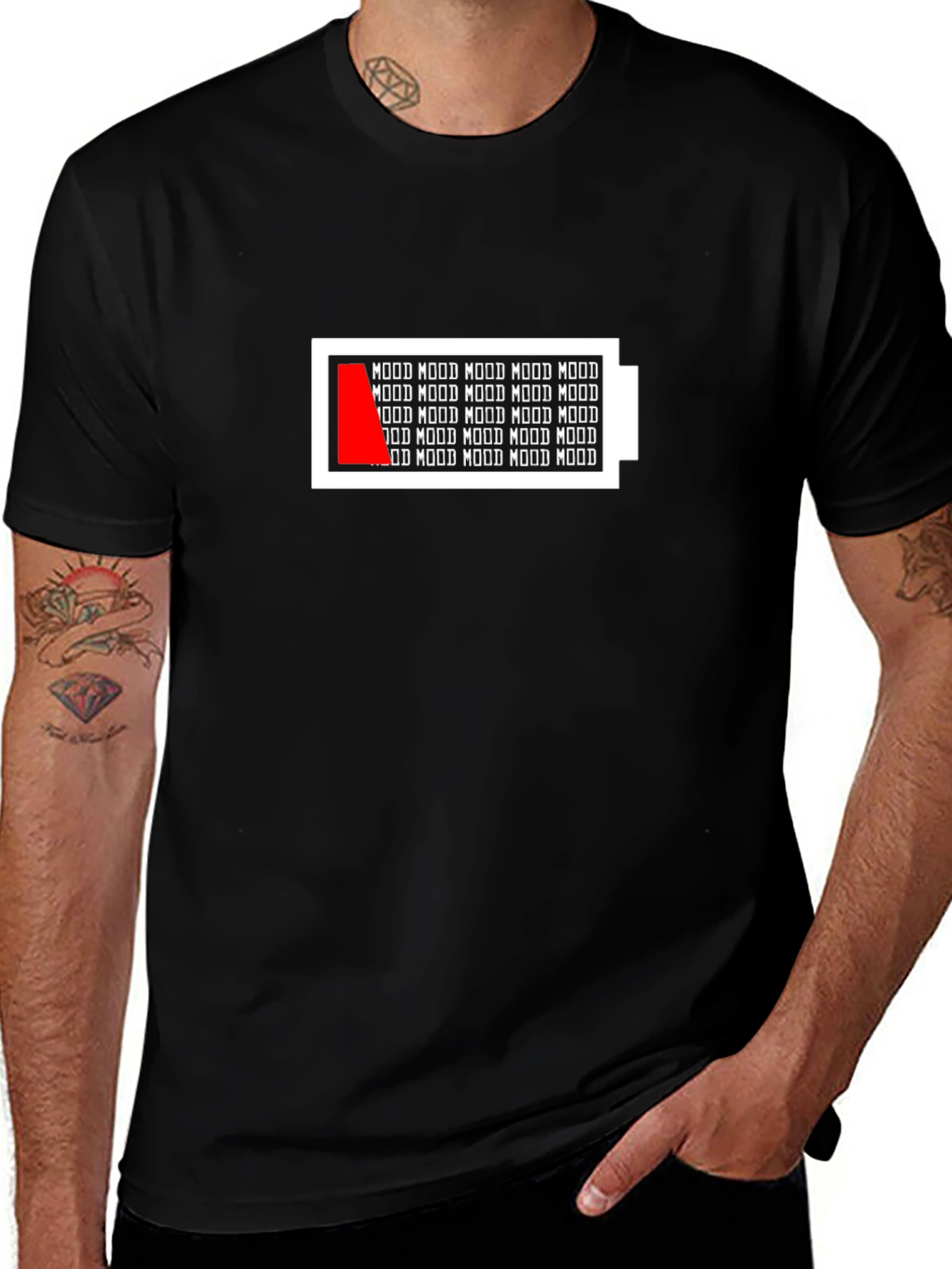 Mood Battery Level T-Shirt - Black