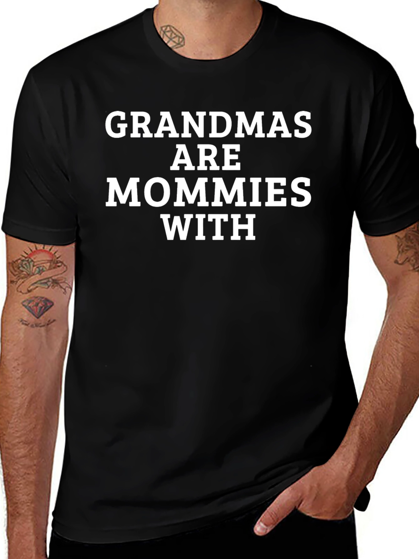 Grandmas Are Mommies T-Shirt - Black