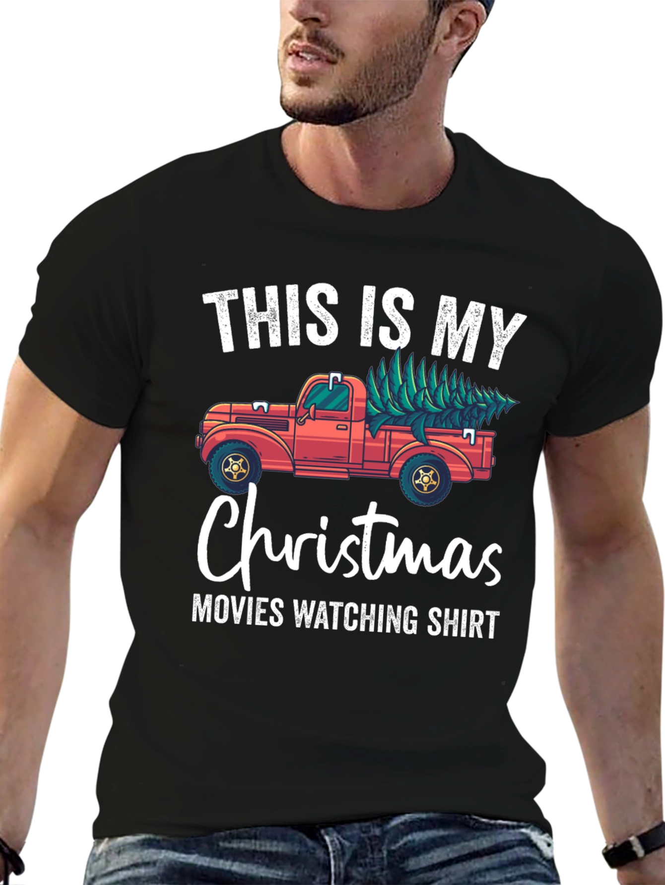 Christmas Movie Watching Shirt - Truck With Tree