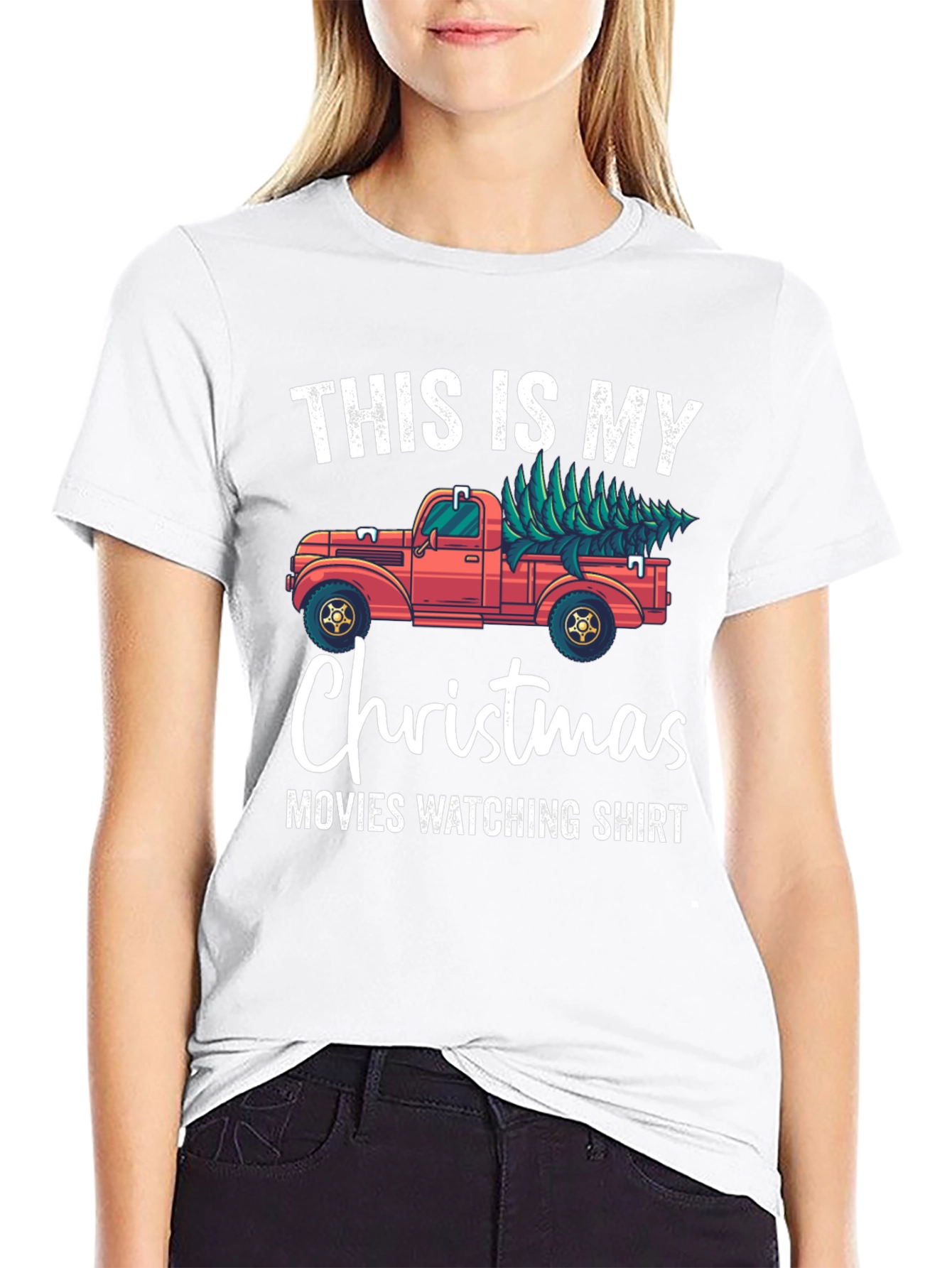 Christmas Movie Watching Shirt - Truck With Tree