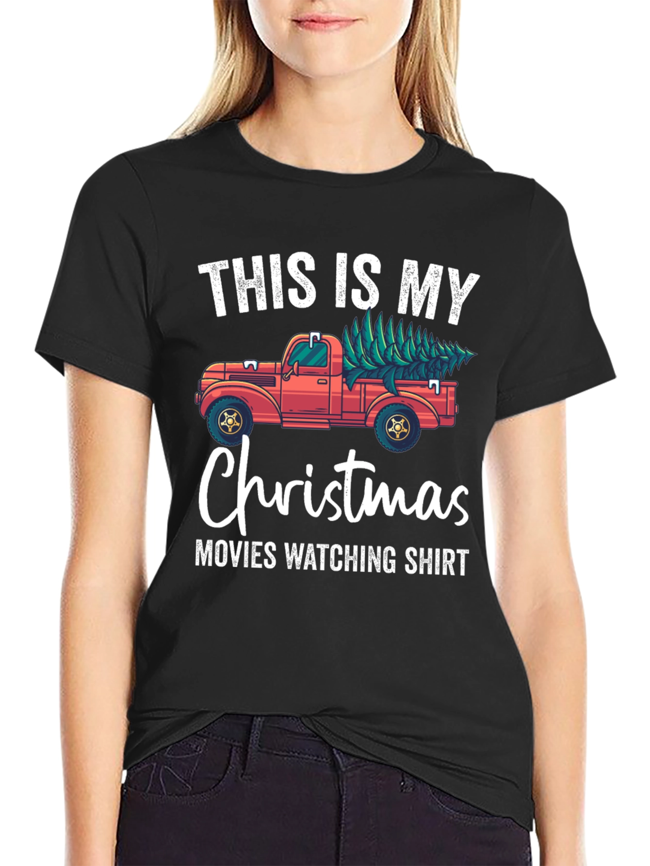 Christmas Movie Watching Shirt - Truck With Tree
