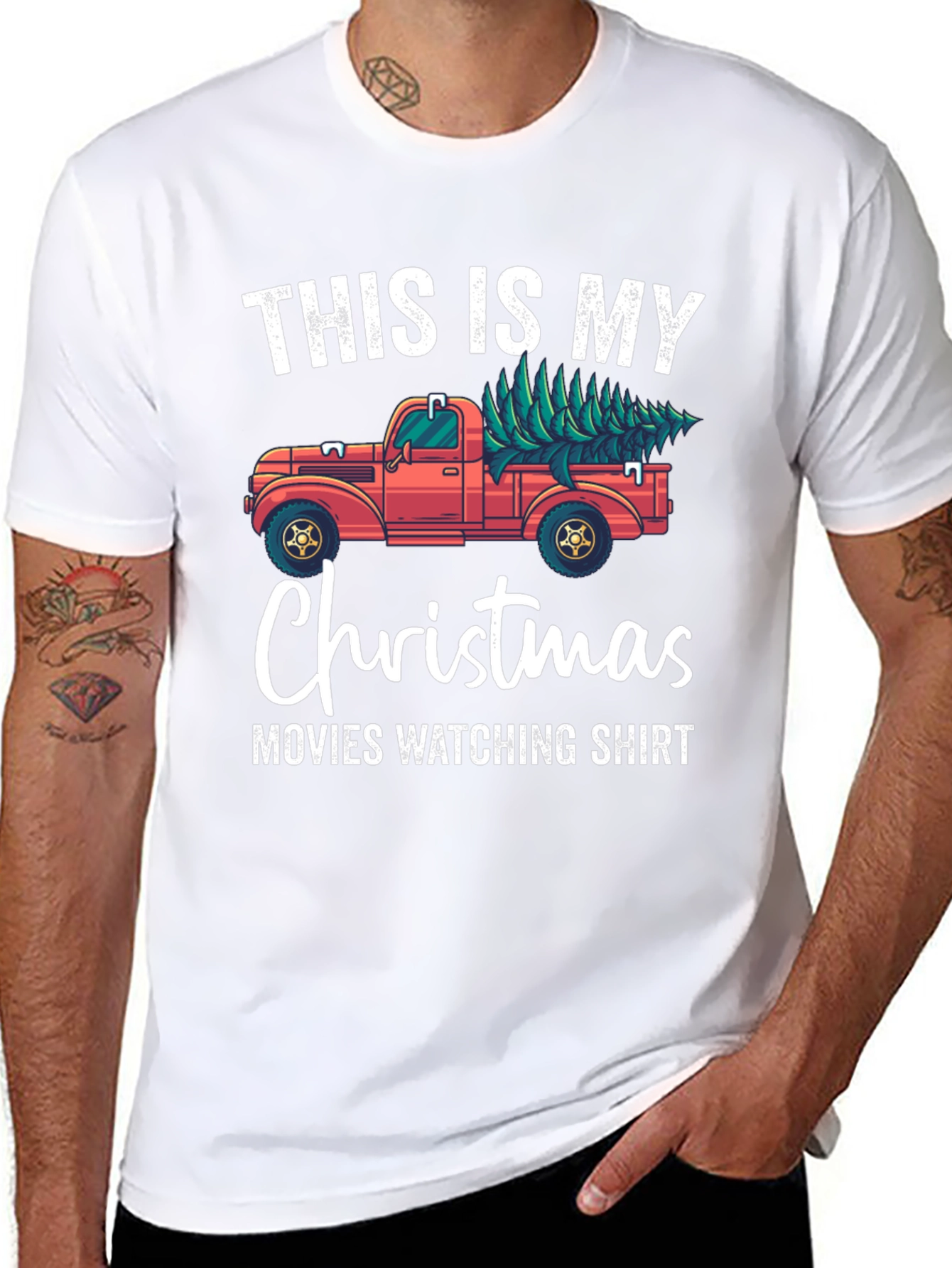 Christmas Movie Watching Shirt - Truck With Tree
