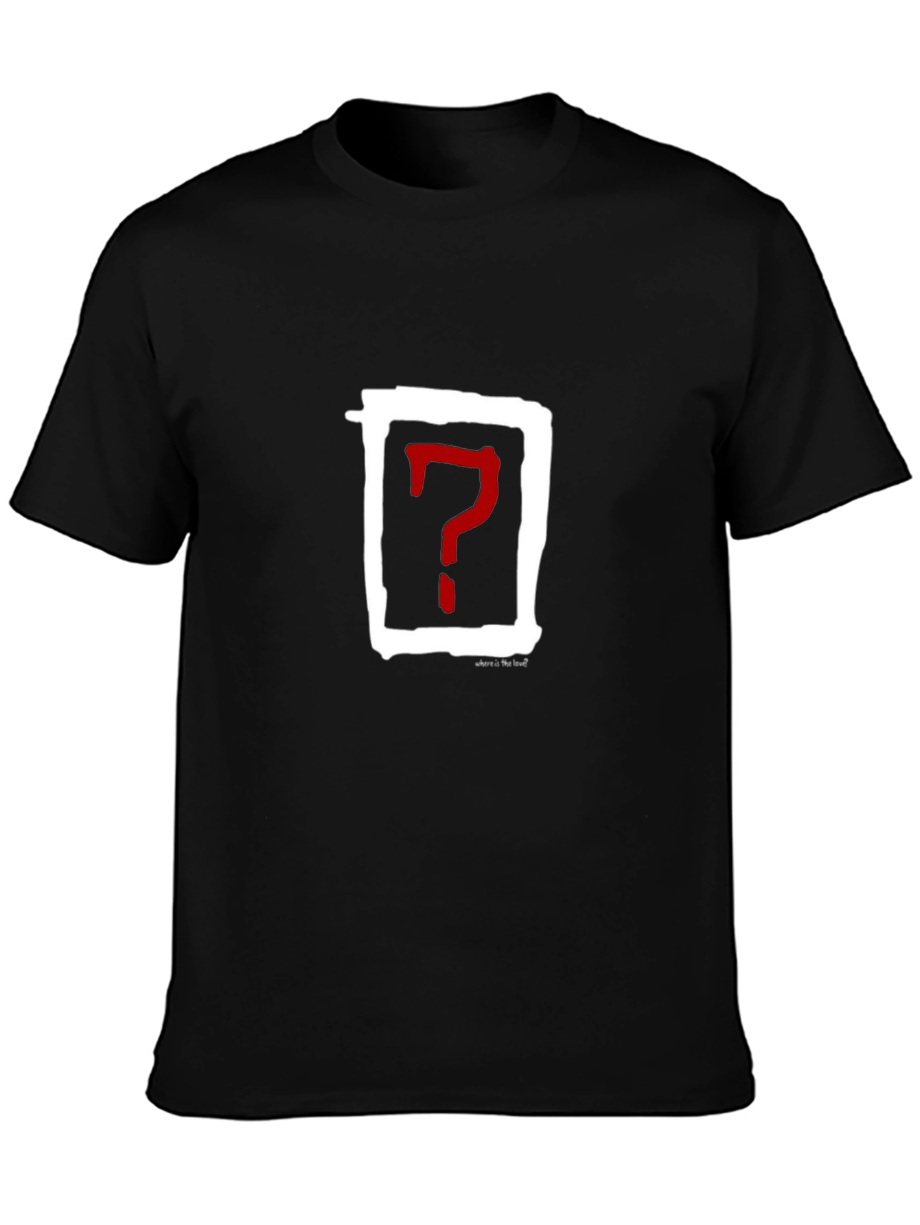 Question Mark T-Shirt - Black Cotton Tee