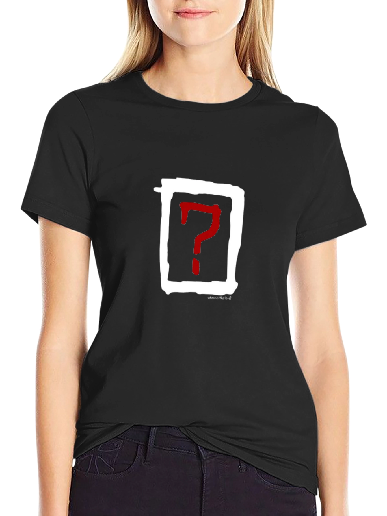 Question Mark T-Shirt - Black Cotton Tee
