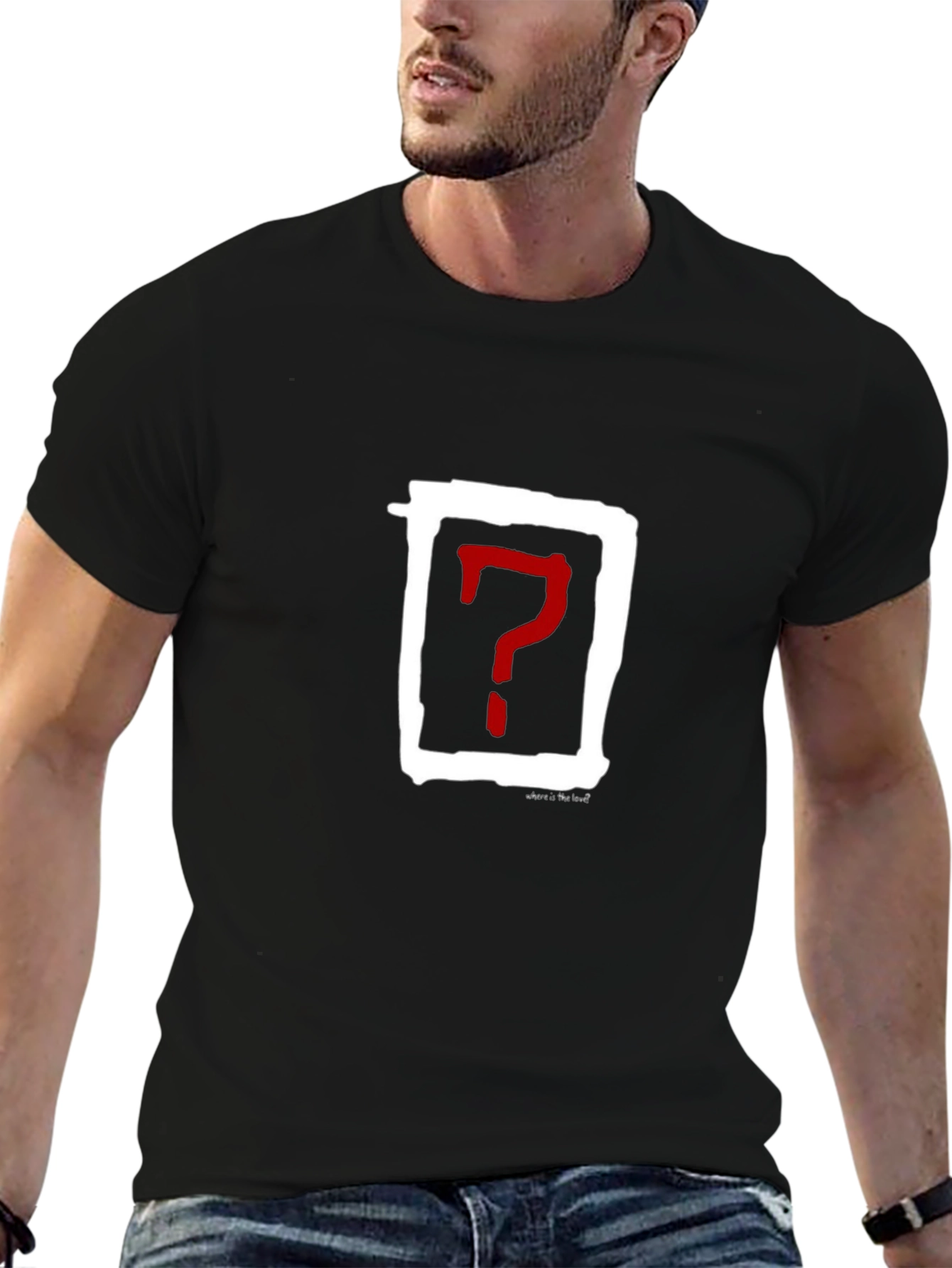 Question Mark T-Shirt - Black Cotton Tee