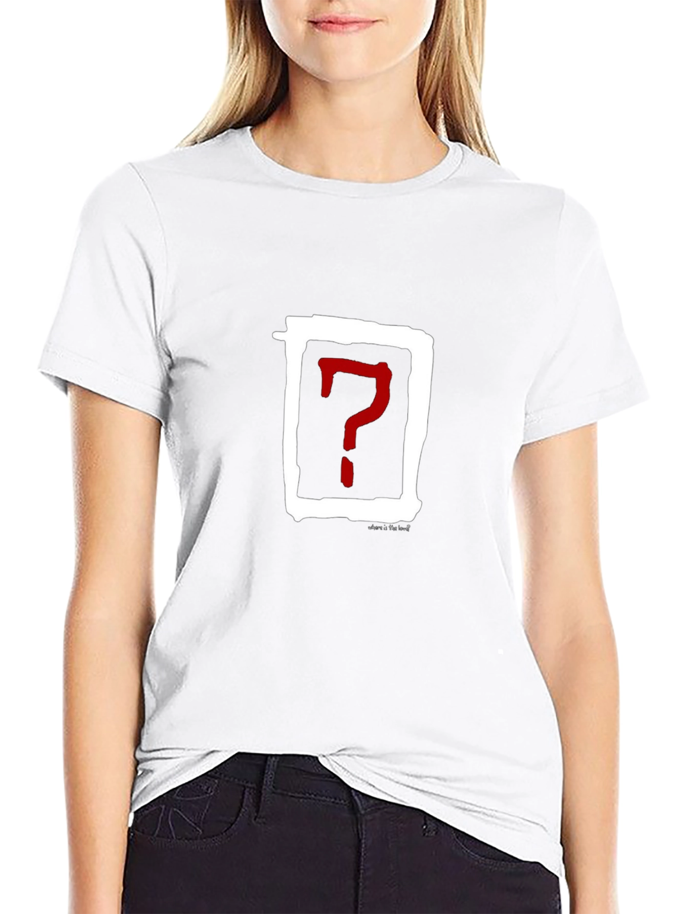 Question Mark T-Shirt - Black Cotton Tee