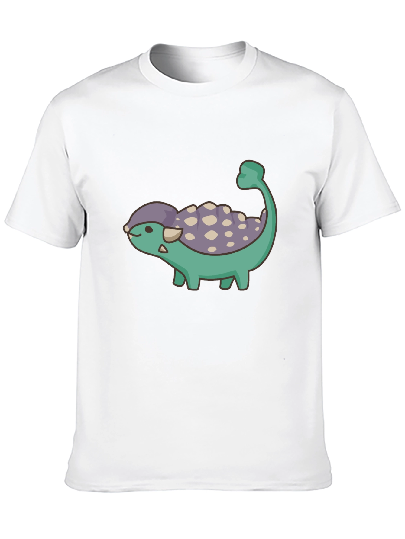 Cute Dinosaur Cartoon Black T-Shirt
