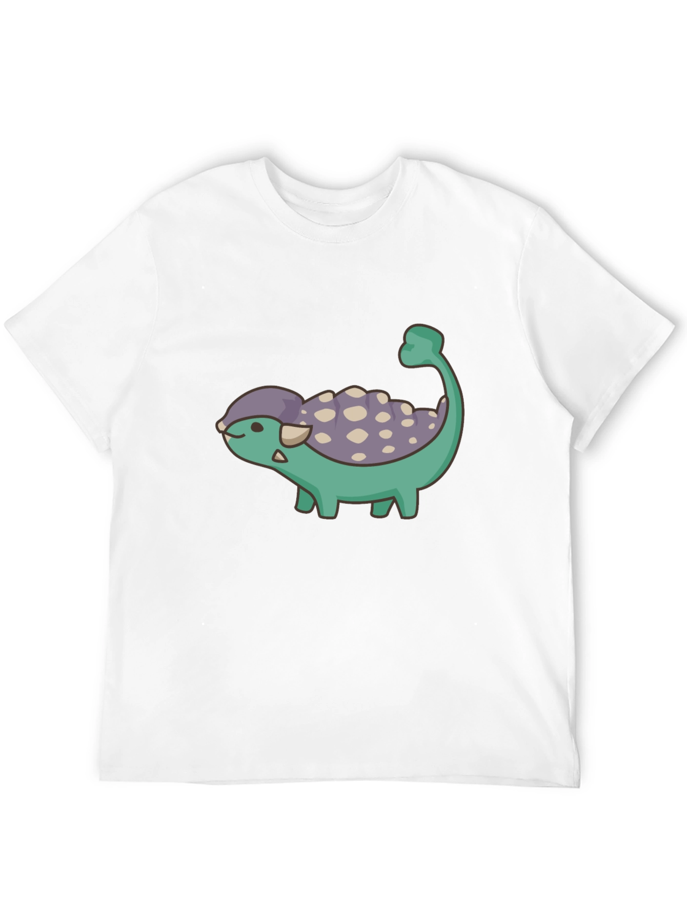 Cute Dinosaur Cartoon Black T-Shirt