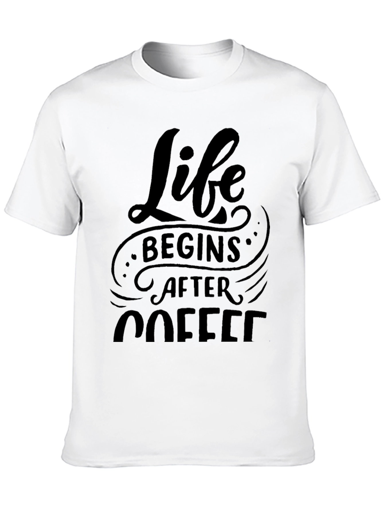Life Begins After Coffee Black T-Shirt