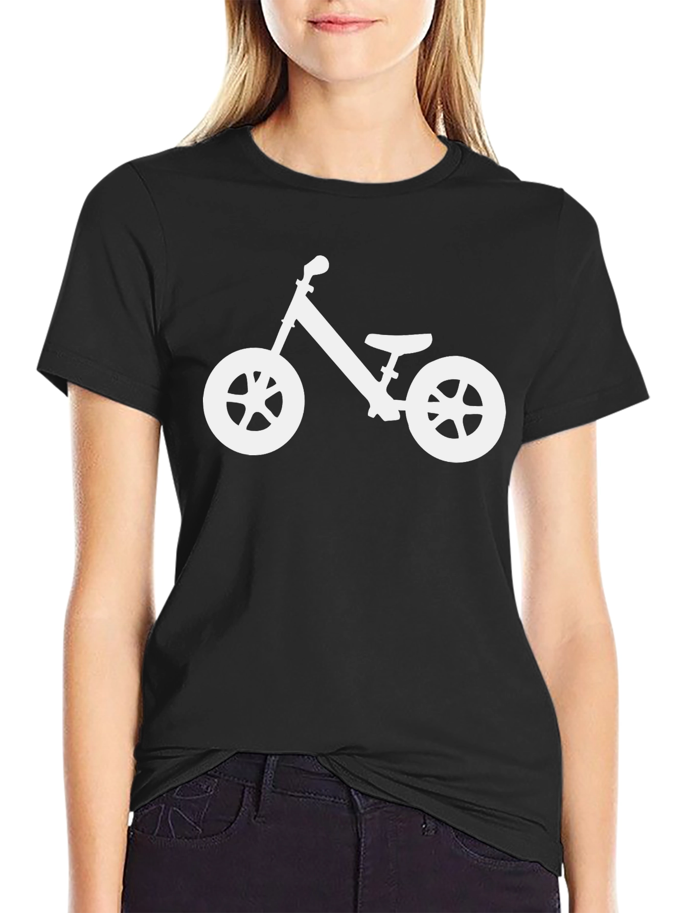 Black T-Shirt with Bike Graphic