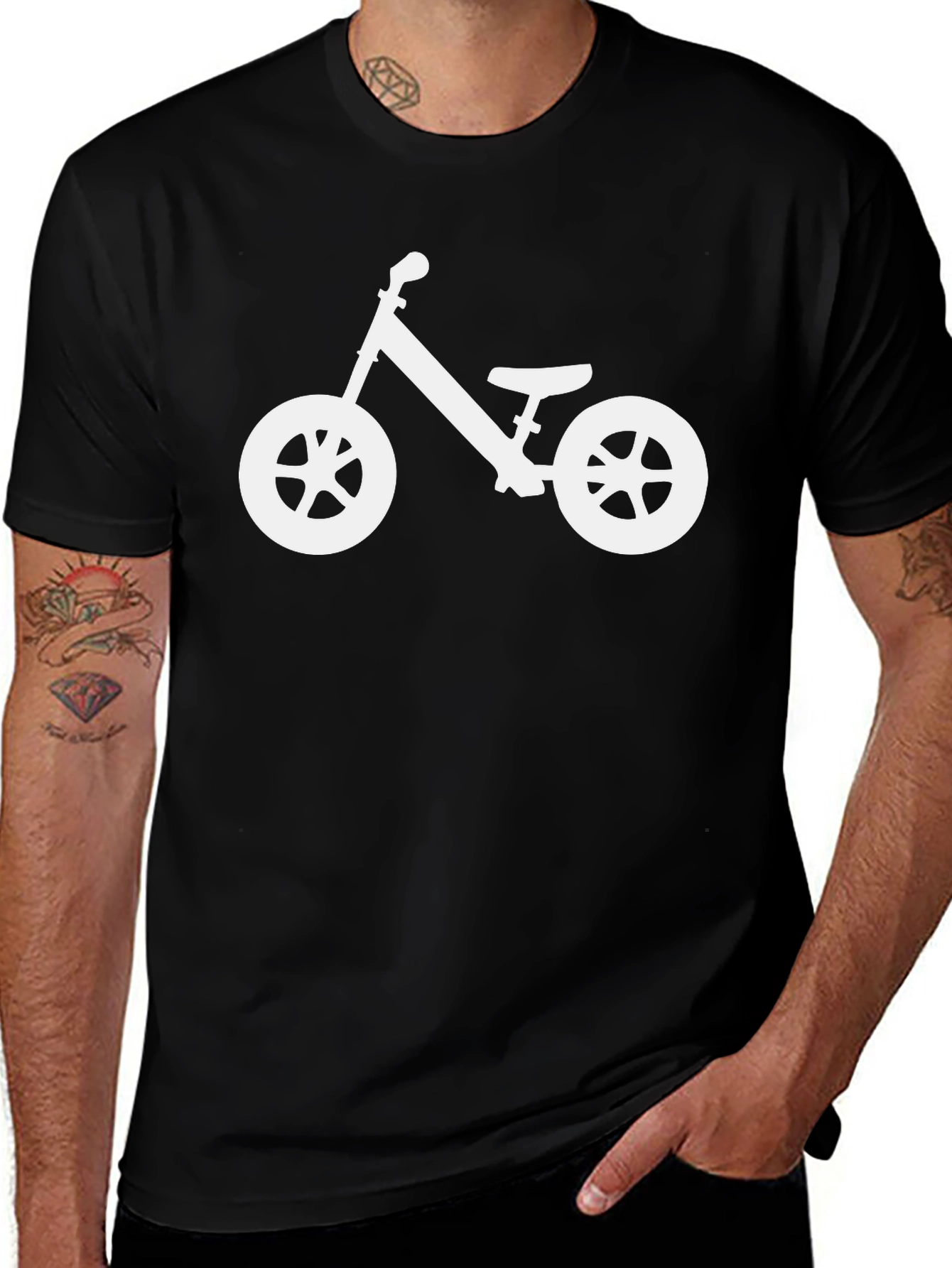 Black T-Shirt with Bike Graphic